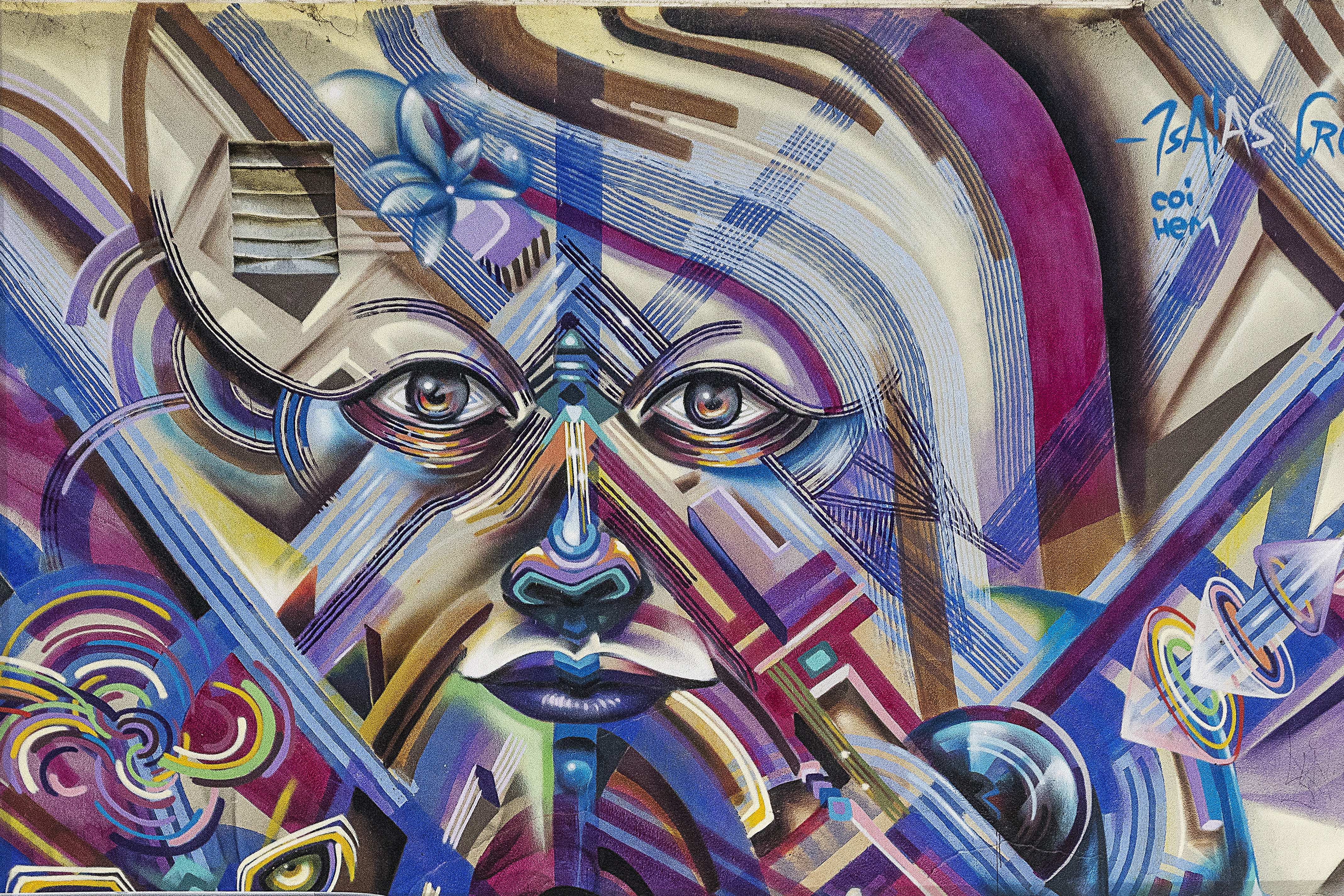 graffiti, street art, art, face, grunge QHD