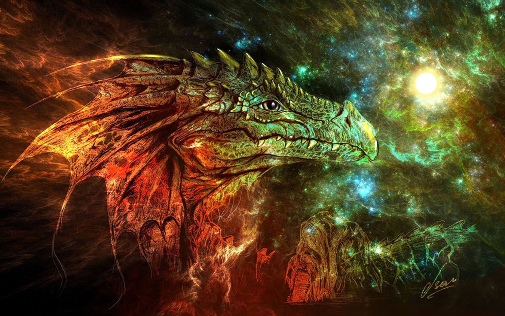 Картина на драконе