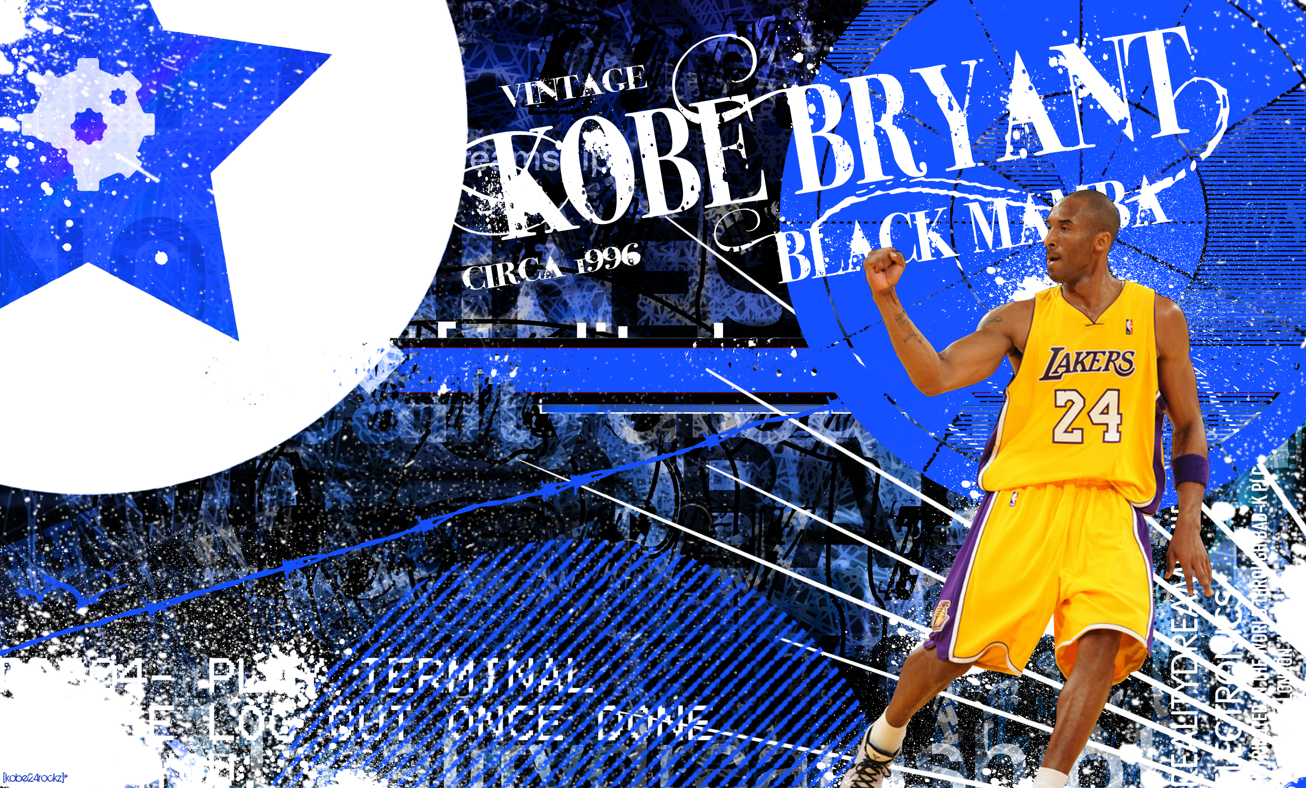 Download Kobe Bryant In Blue Jersey 4K Wallpaper