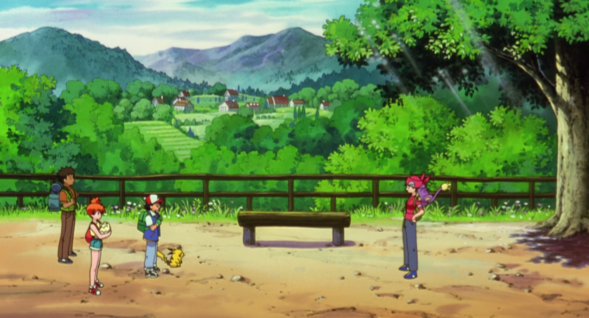 anime, pokemon 3: the movie spell of the unown, aipom (pokemon), ash ketchum, brock (pokémon), misty (pokémon), pikachu, togepi (pokémon), pokémon