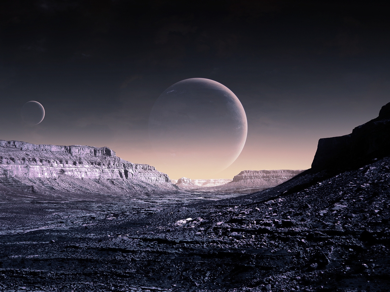 planets, black, landscape, universe 4K Ultra