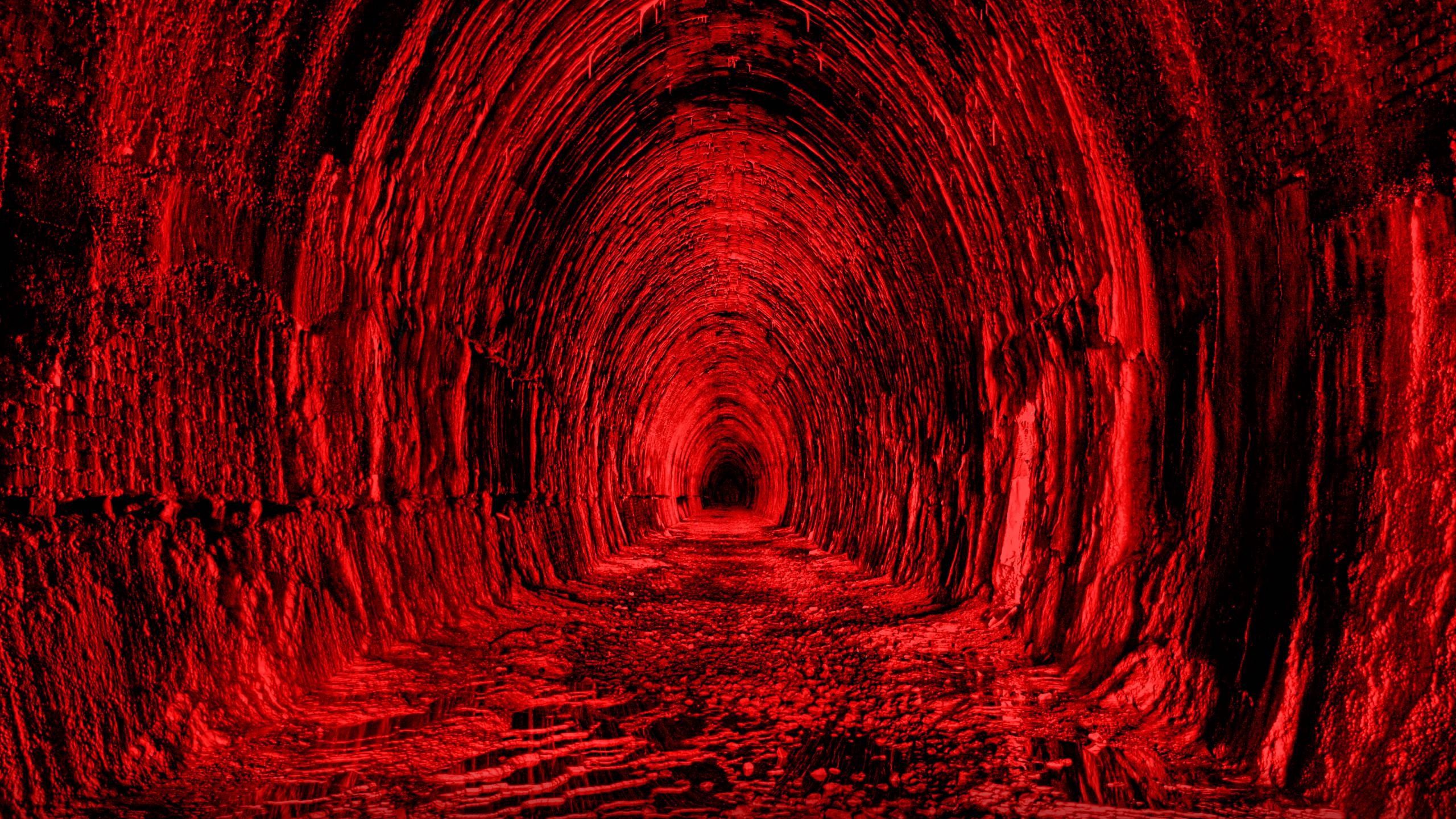 無料モバイル壁紙トンネル, 赤い, 黒い, 輝く, 光, 3Dをダウンロードします。