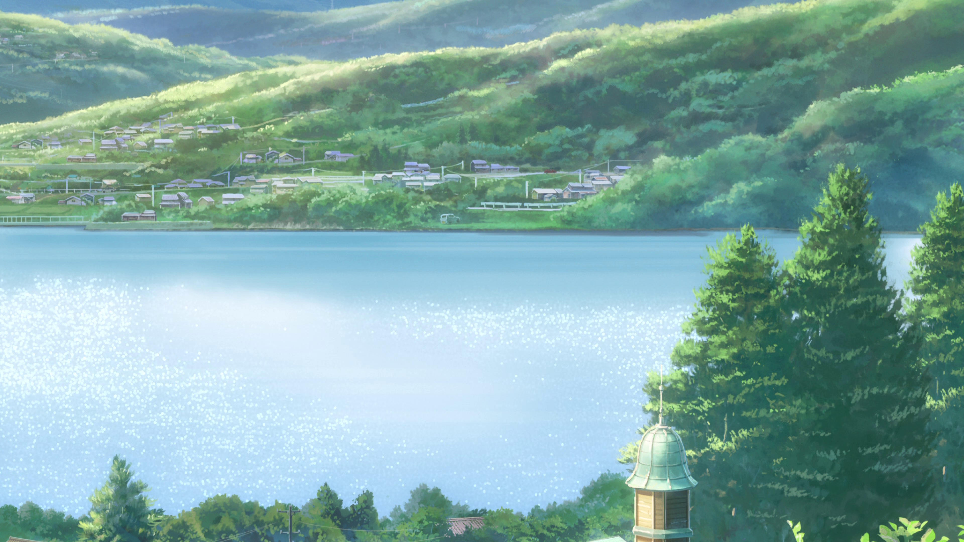 Anime Your Name. #Itomori Kimi No Na Wa. #Lake #1080P #wallpaper  #hdwallpaper #desktop | Kimi no na wa, Cityscape wallpaper, Anime scenery