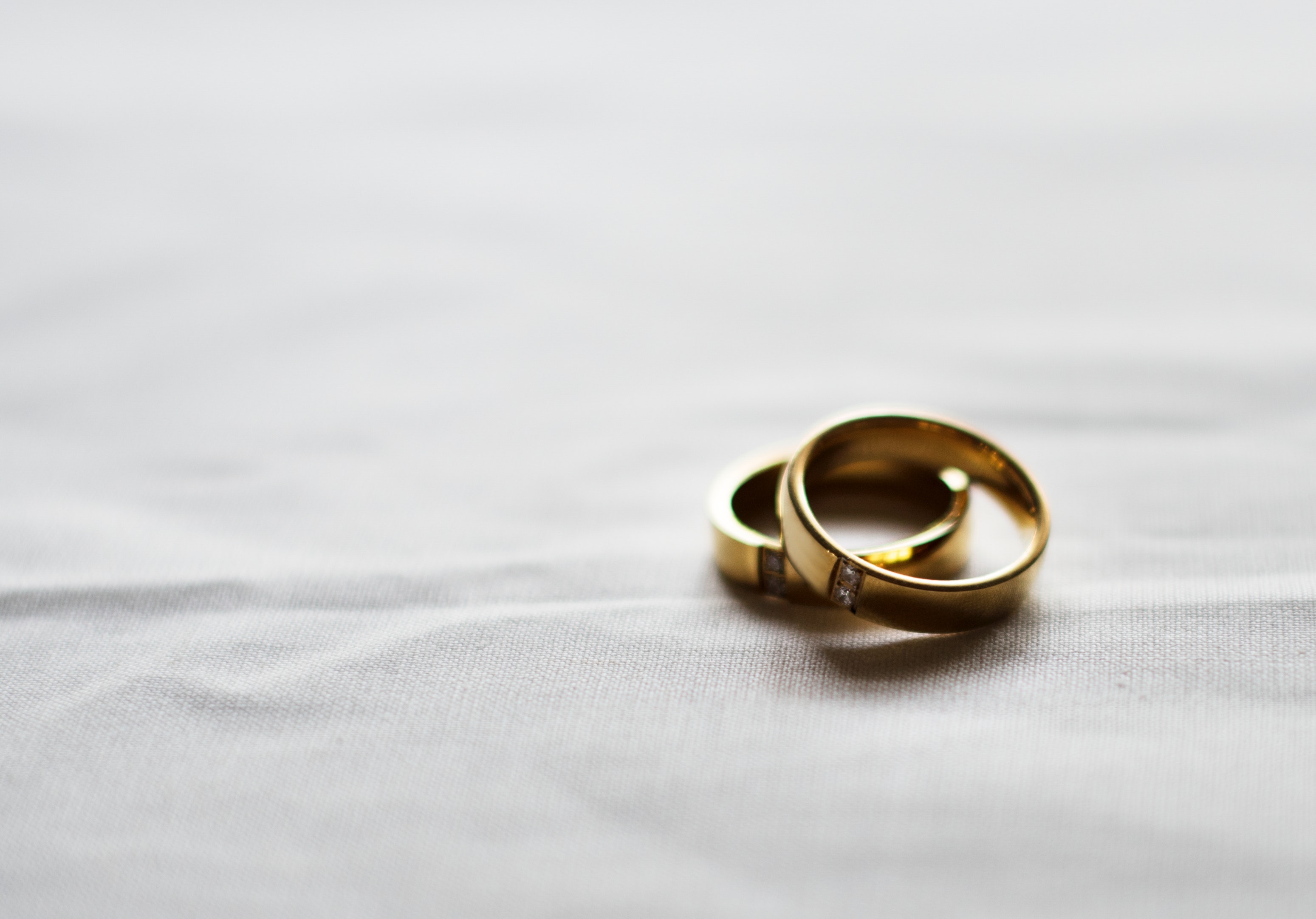 wedding, love, rings, gold, couple, pair