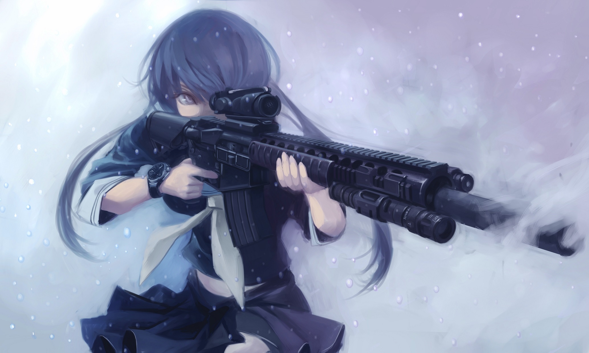 HD wallpaper: woman holding rifle anime character, gun, women, anime girls  | Wallpaper Flare