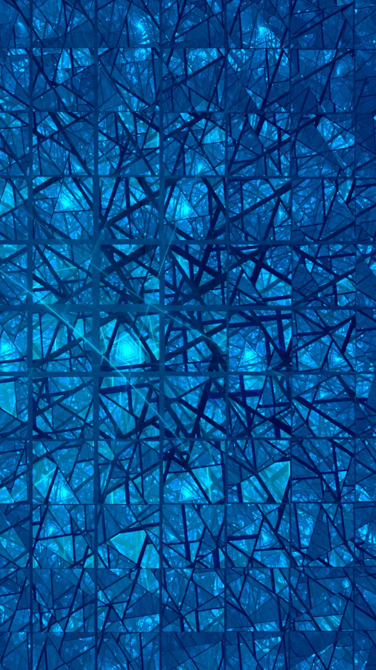 abstract, fractal, blue, cracks, triangle, glass, apophysis (software), geometry High Definition image