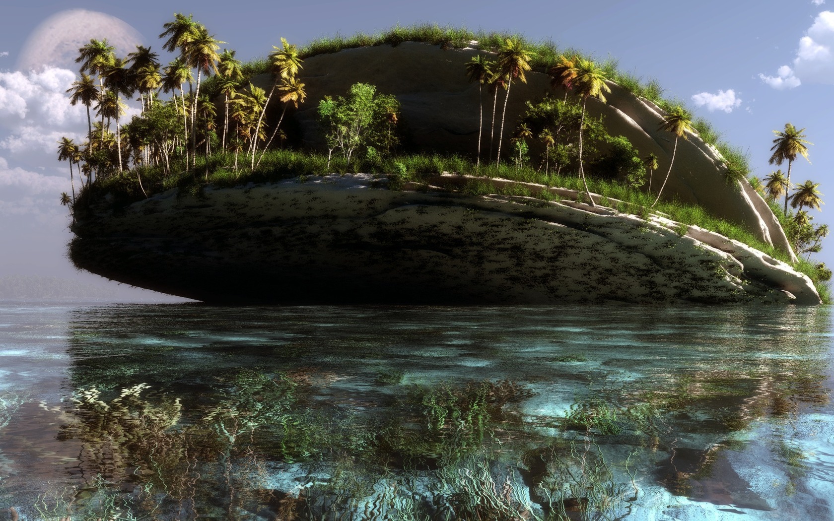 Download mobile wallpaper Sea, Landscape, Fantasy for free.