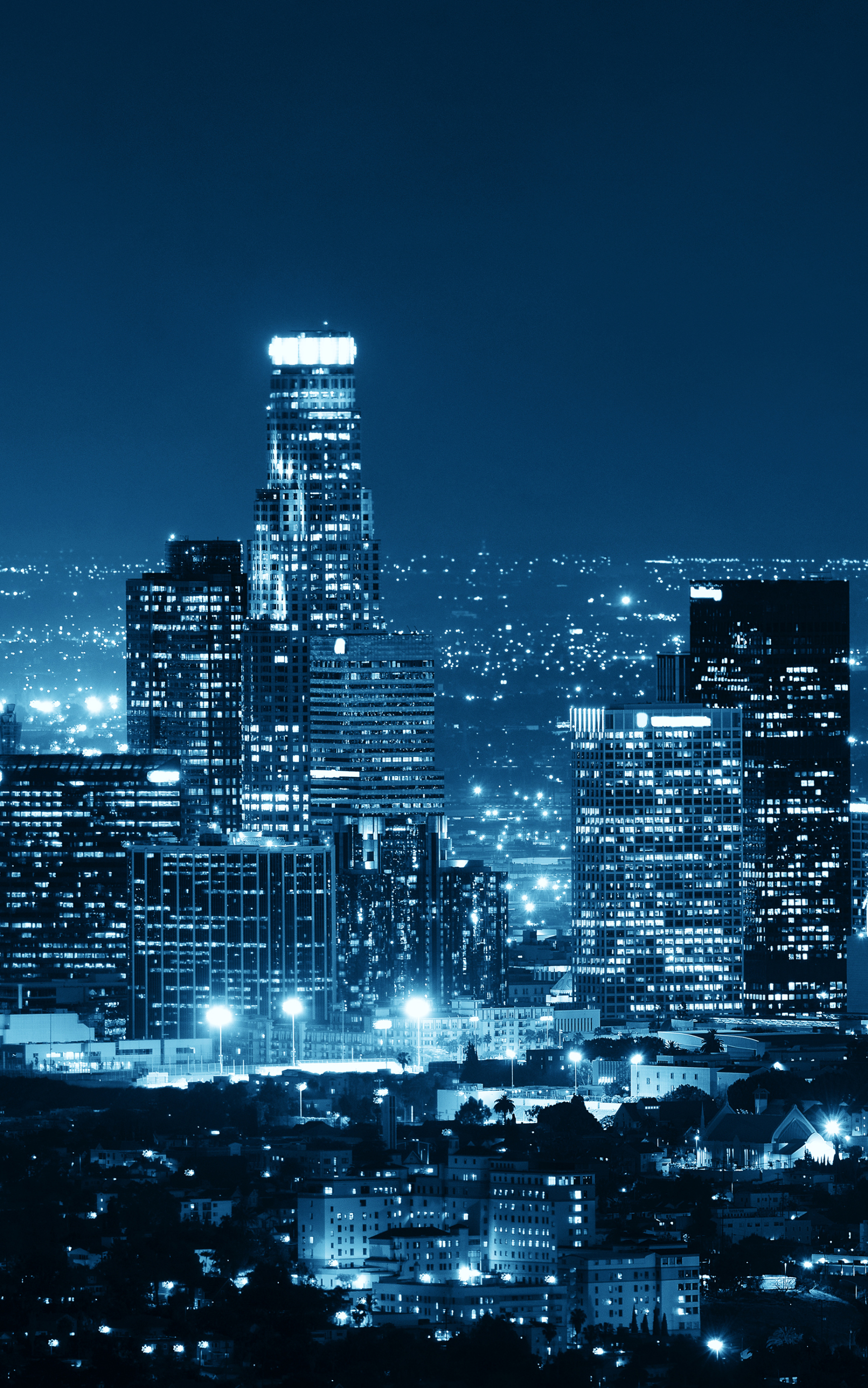Free download wallpaper Cities, Night, Usa, City, Skyscraper, Building, Horizon, Cityscape, Los Angeles, Man Made on your PC desktop