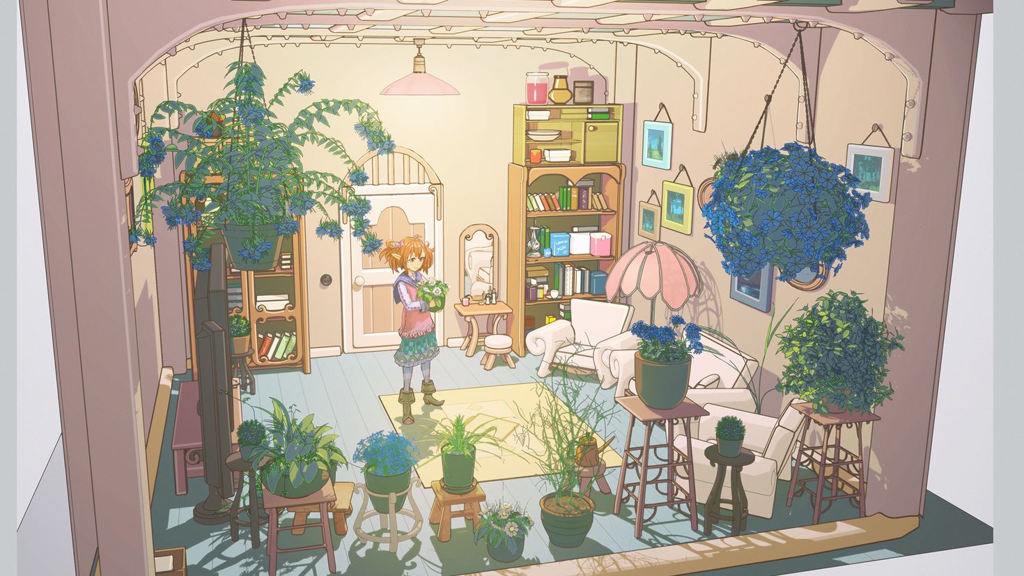 Аниме комната растения