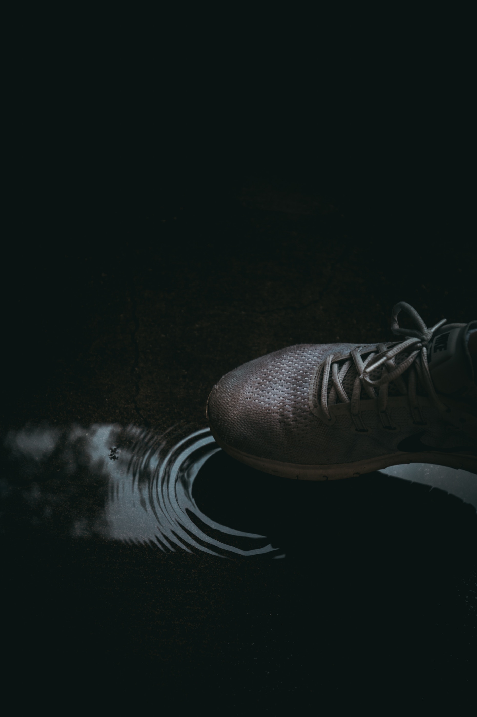 HD wallpaper dark, sneakers, touching, touch, puddle, sneaker