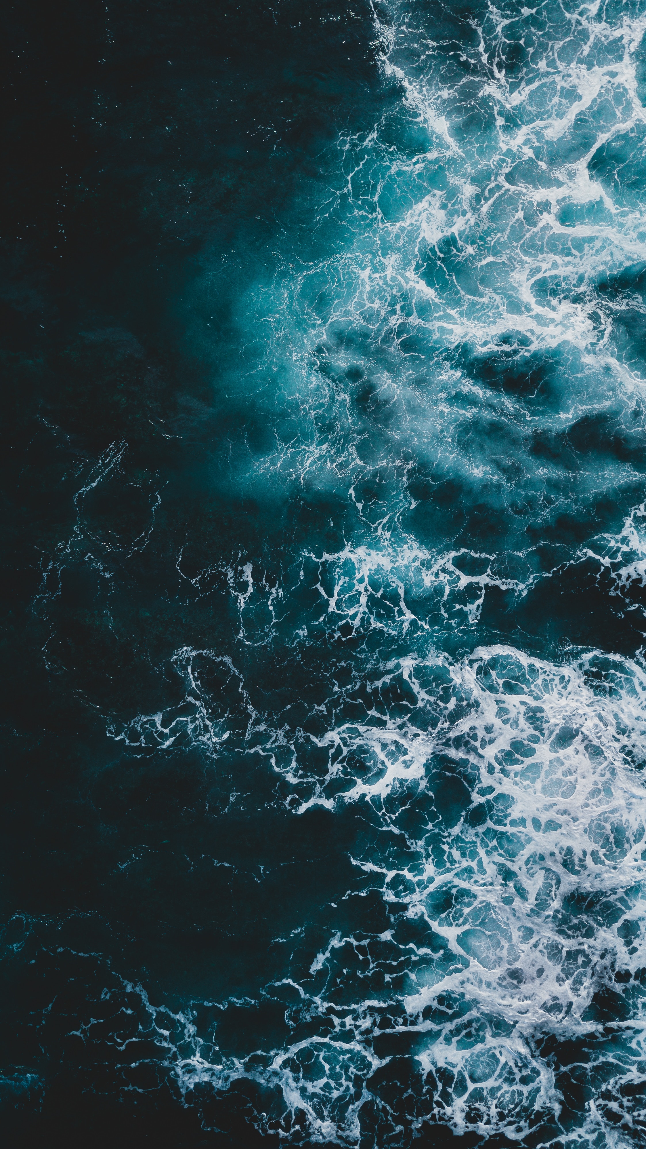 sea, nature, water, waves, view from above, foam