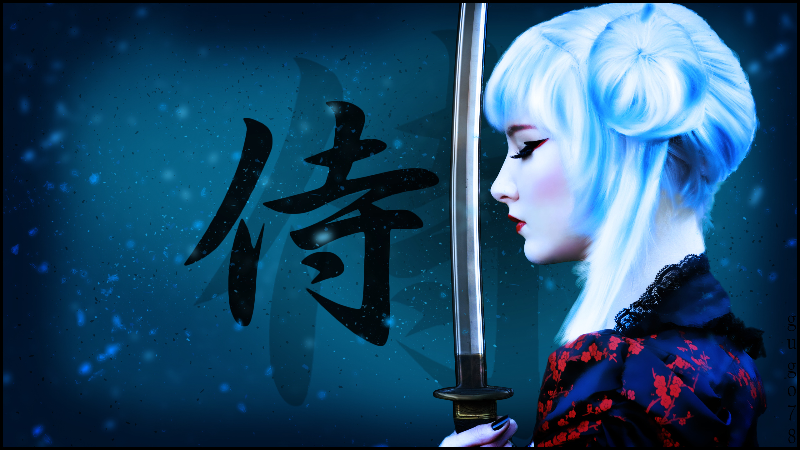 Download mobile wallpaper Sci Fi, Oriental, Katana, Women Warrior, White Hair, Woman Warrior for free.