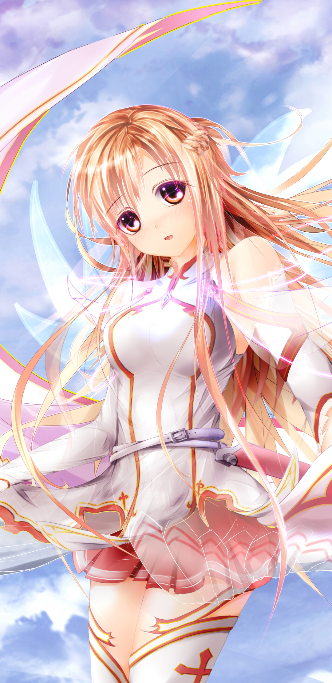 Yuuki, anime, art, online, purple, sword, HD phone wallpaper