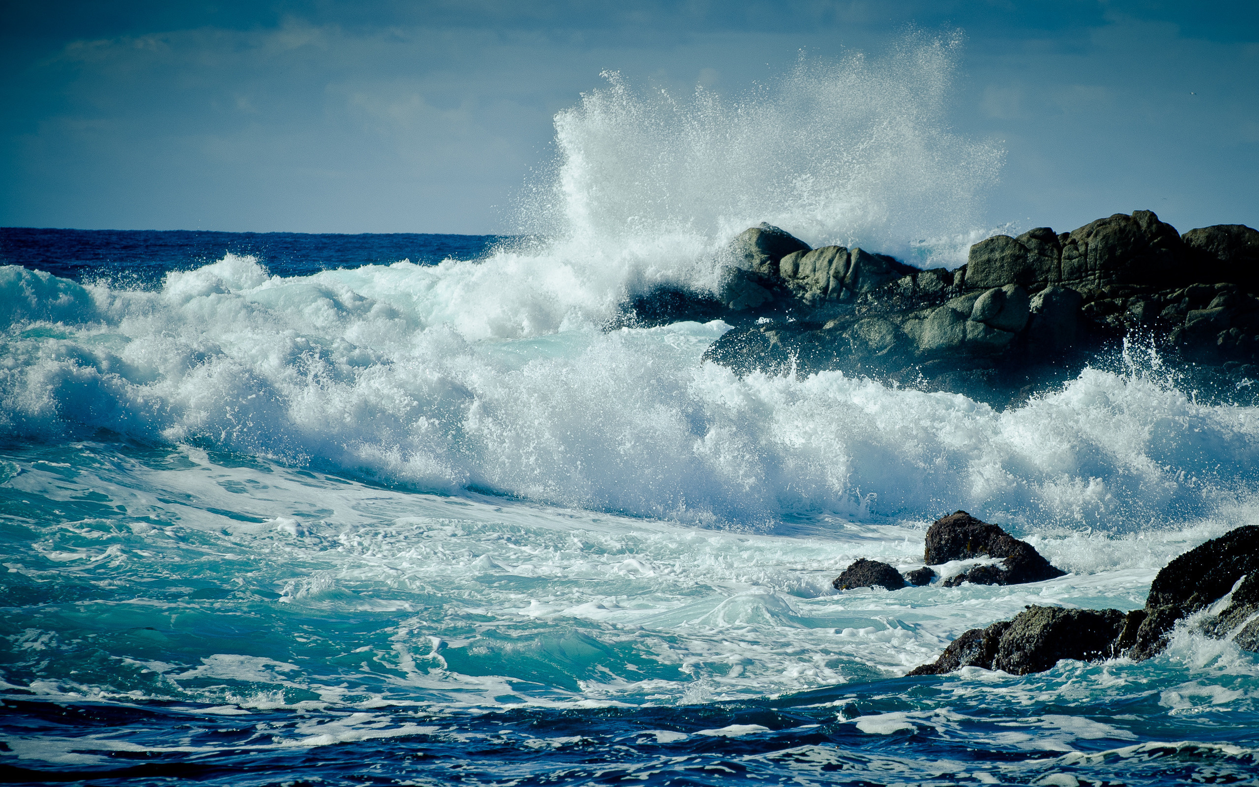 Free download wallpaper Landscape, Waves, Sea on your PC desktop