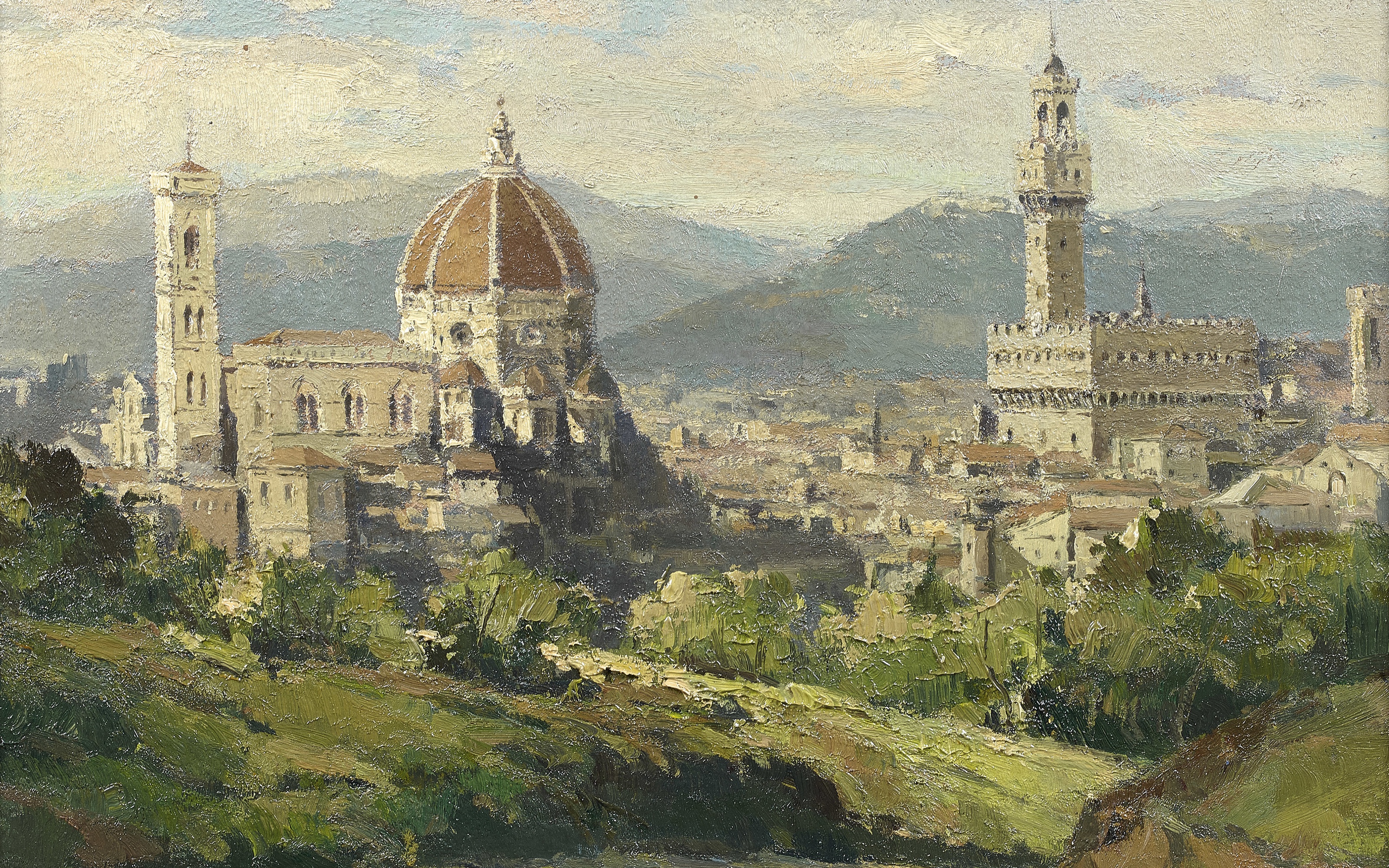 Wallpaper Full HD artistic, painting, building, cathedral, florence, italy