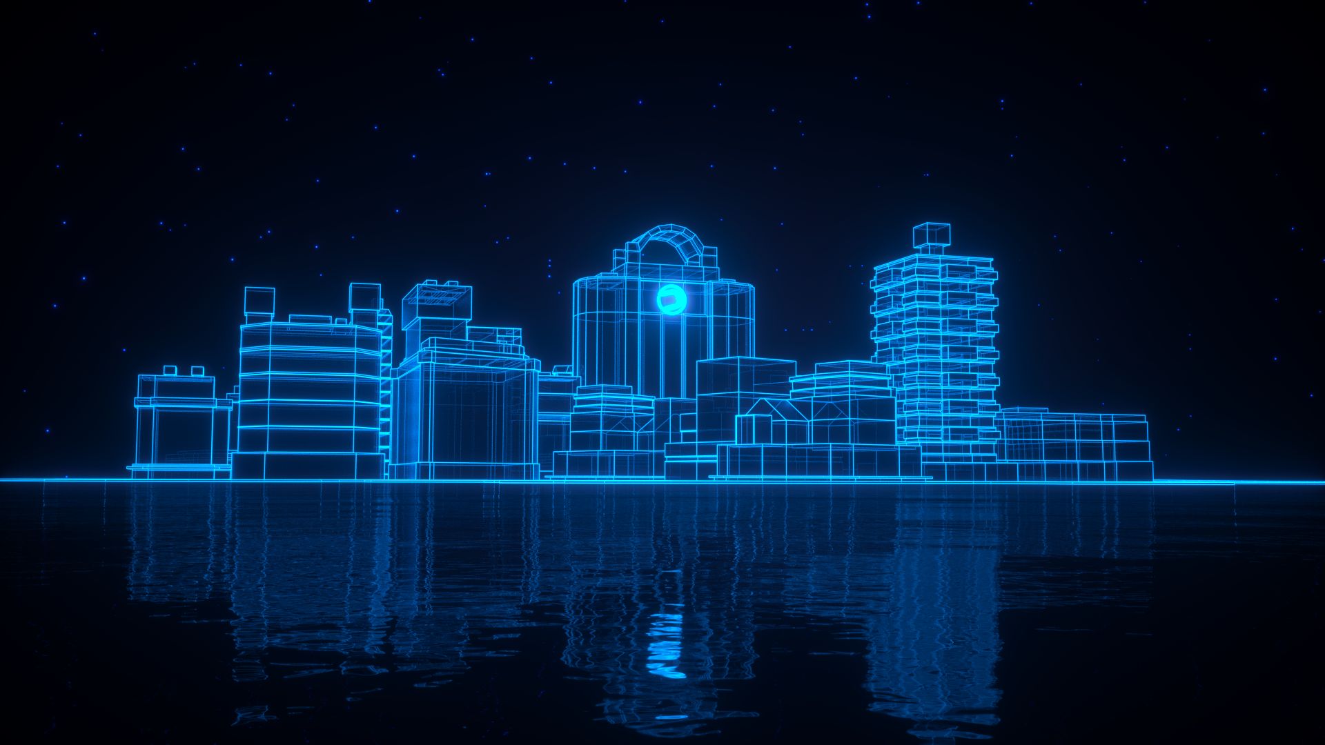 Download mobile wallpaper City, Reflection, Cyberpunk, Neon, Artistic for free.
