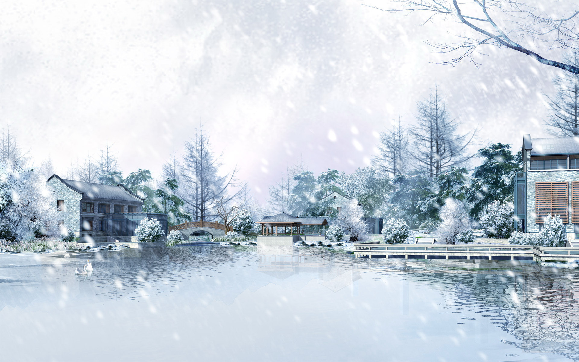 Постоялый двор Япония зима