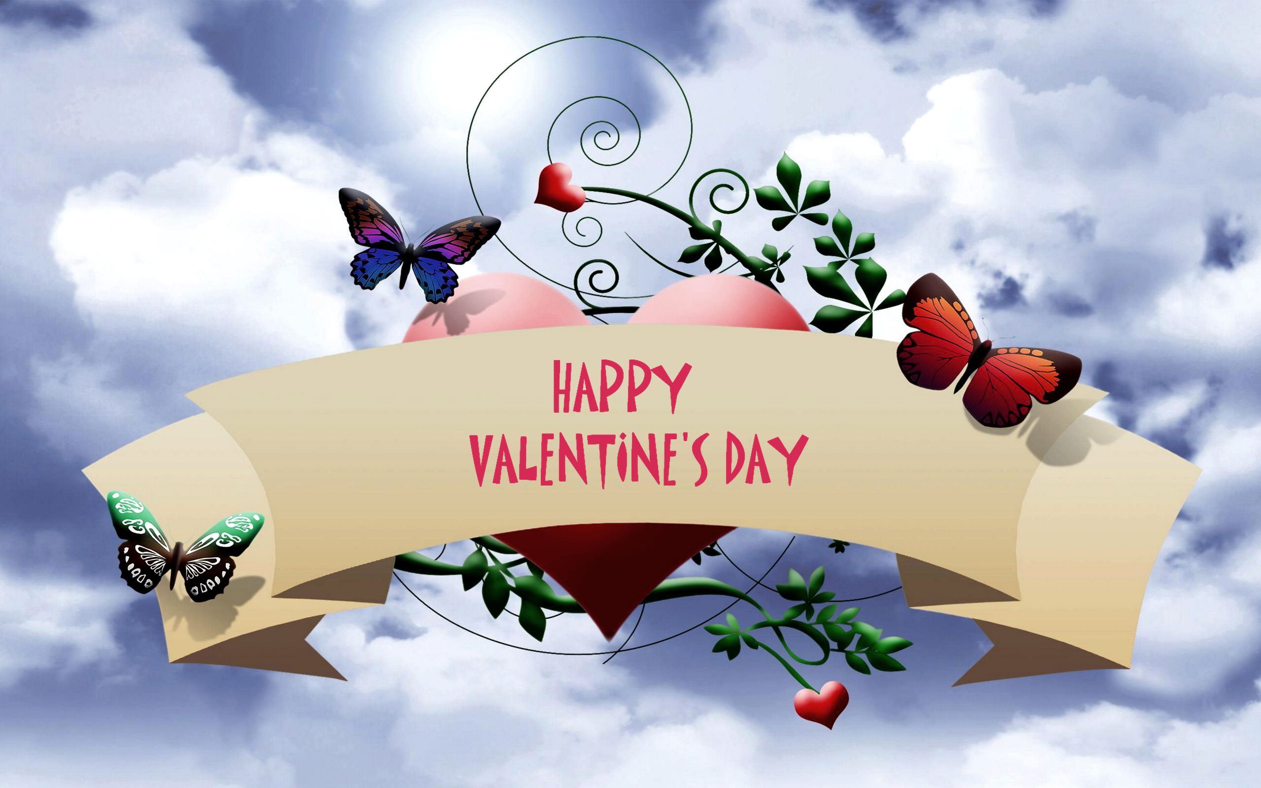 Free download wallpaper Valentine's Day, Holiday, Butterfly, Heart, Happy Valentine's Day on your PC desktop
