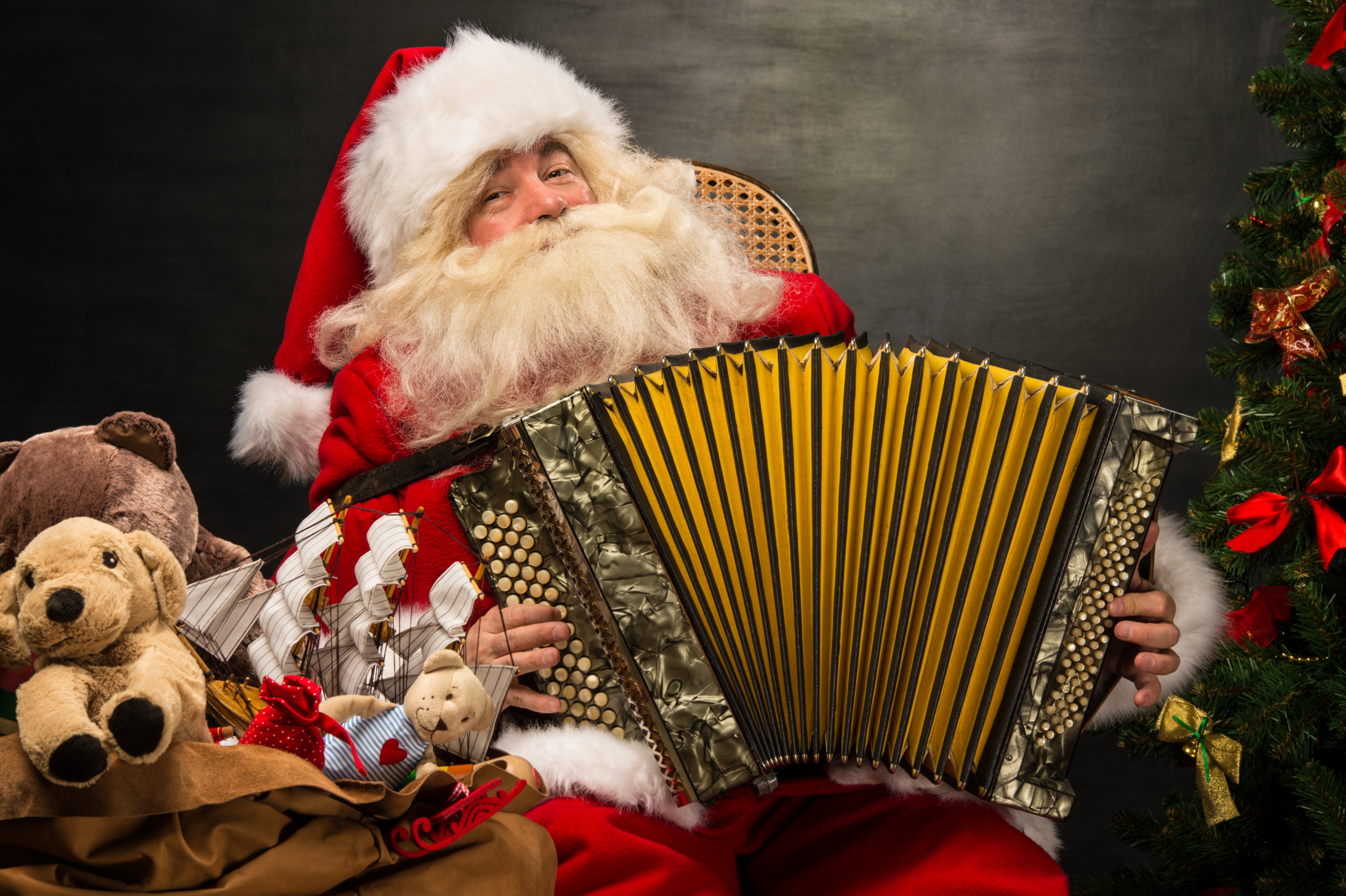 holiday, christmas, accordion, santa lock screen backgrounds