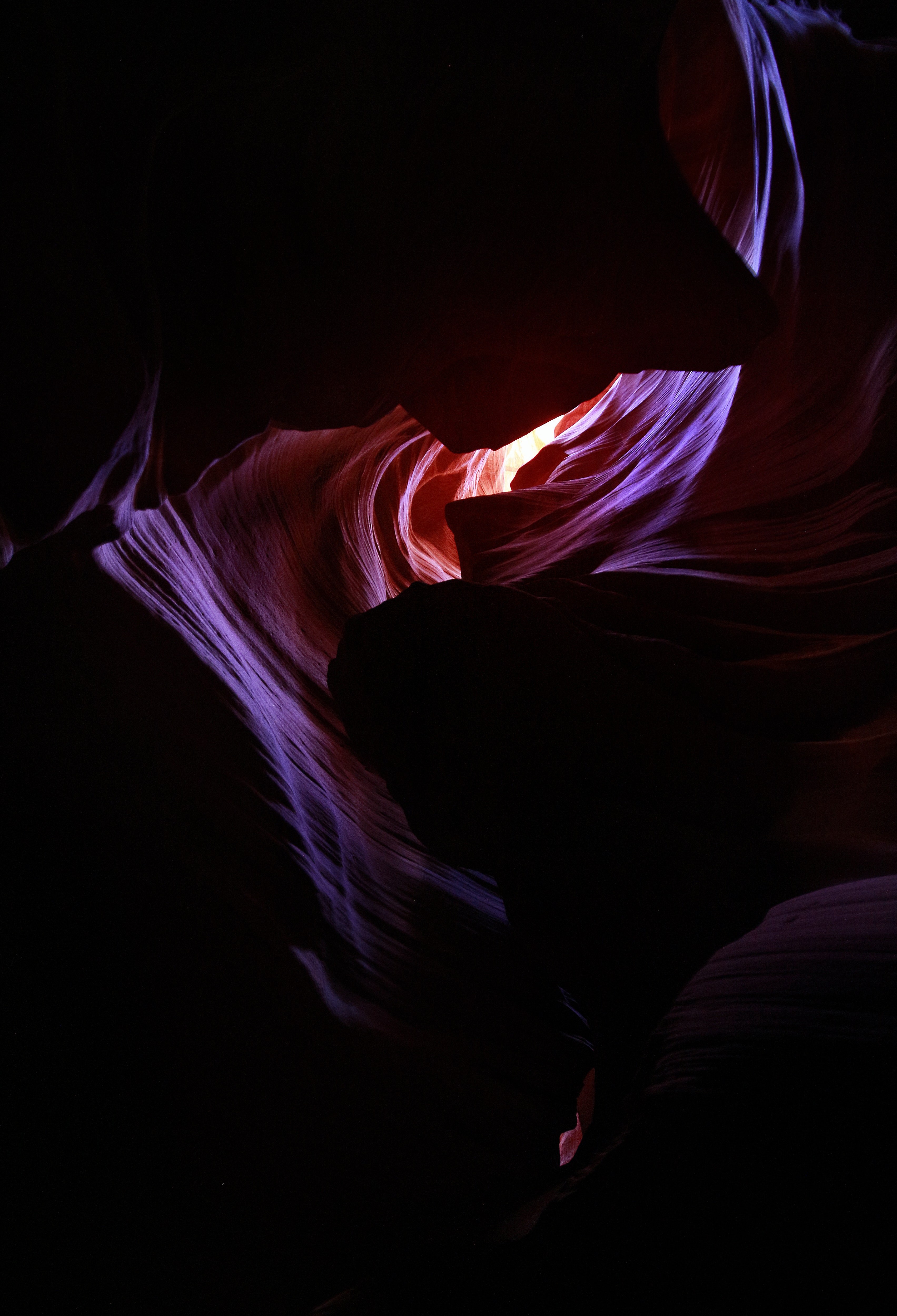 dark, canyon, layers, slopes, slit for android