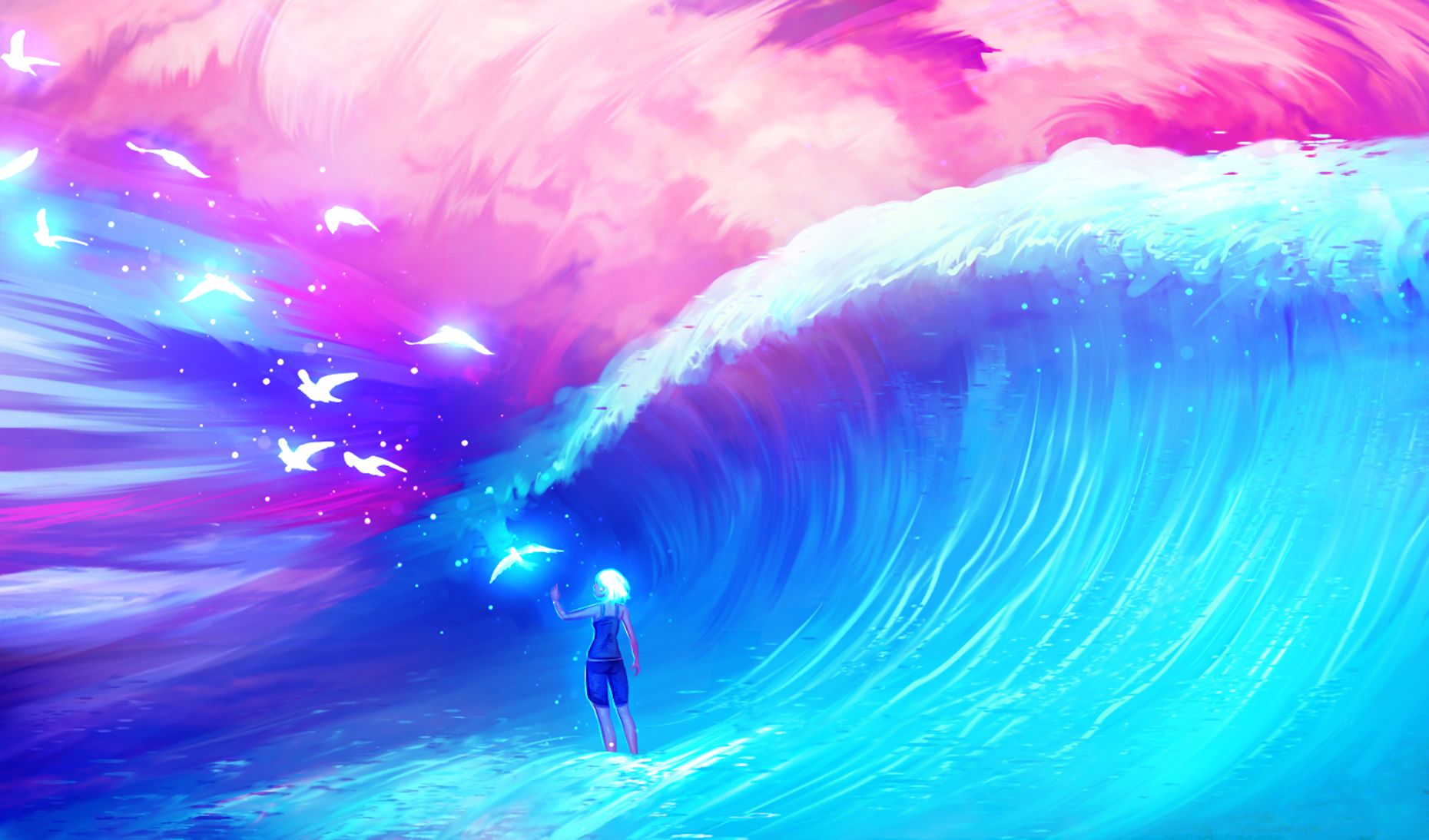 Sunset Waves | Aesthetic anime, Skateboard art design, Animation reference