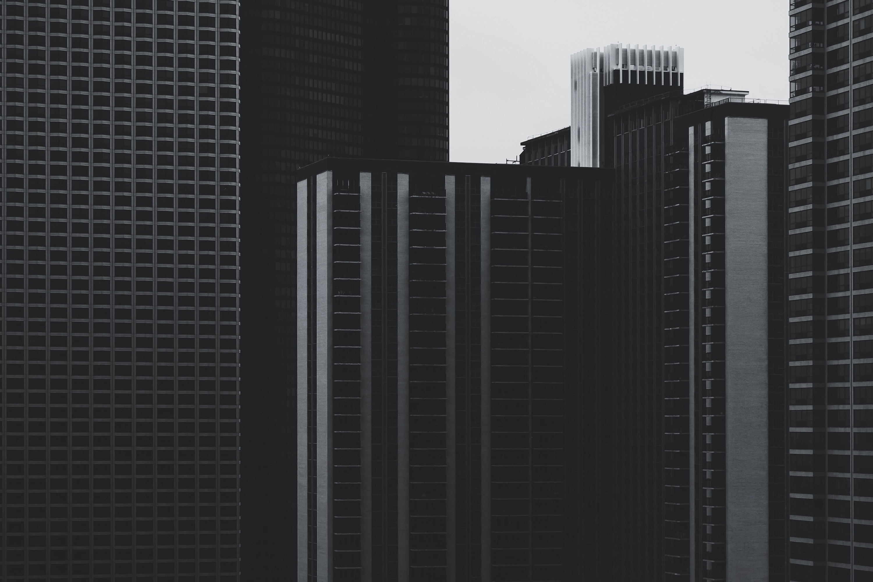 minimalism, building, skyscrapers, bw, chb, multi storey