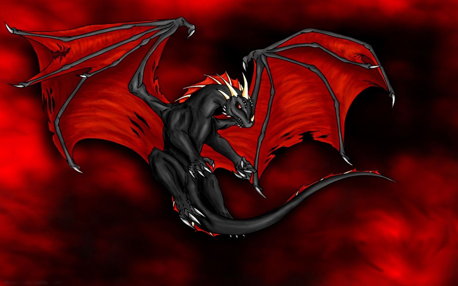 fantasy, dragon, claws, flying, red, wings 8K