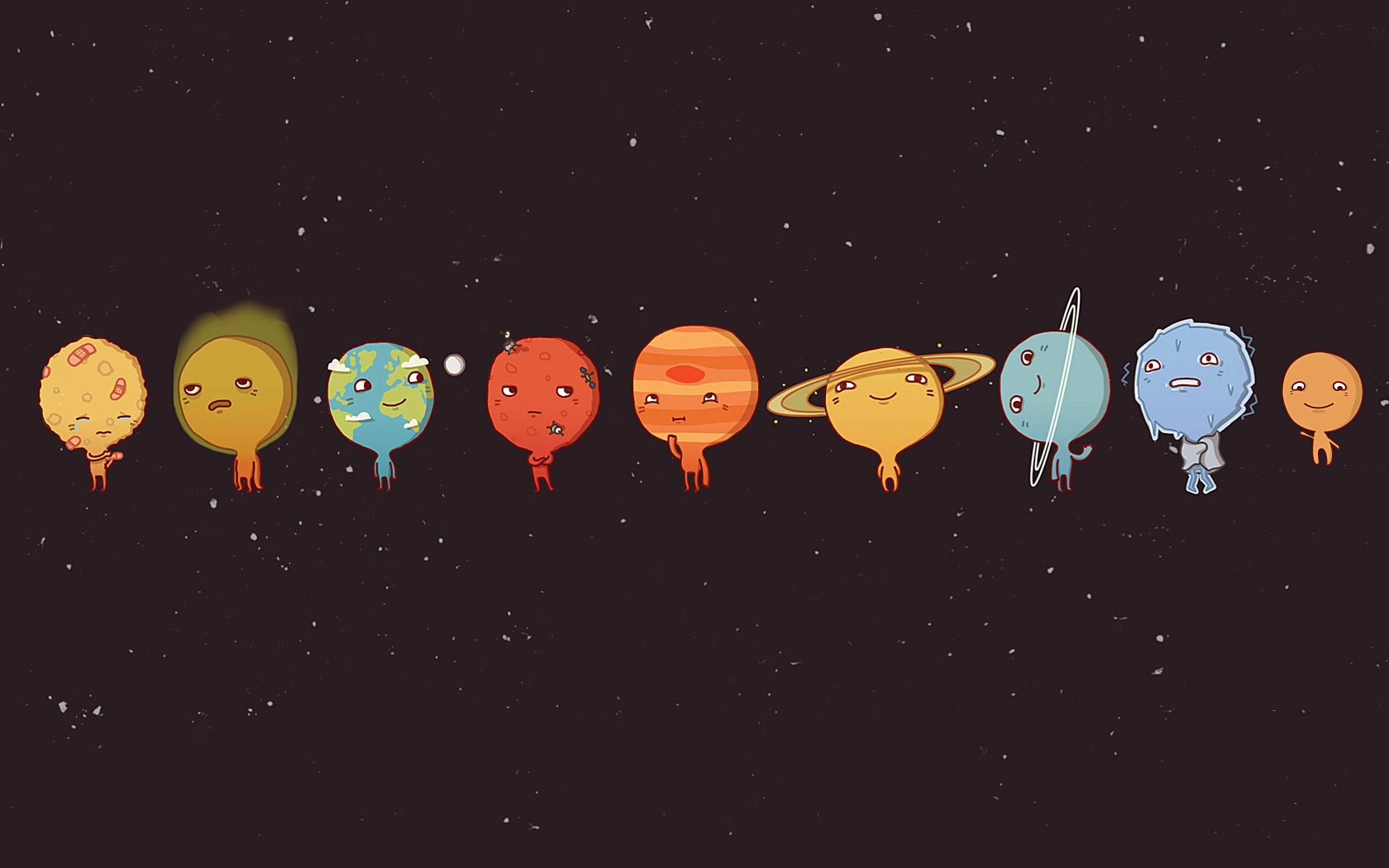 Download mobile wallpaper Science, Cartoon, Planet, Cute, Sci Fi for free.