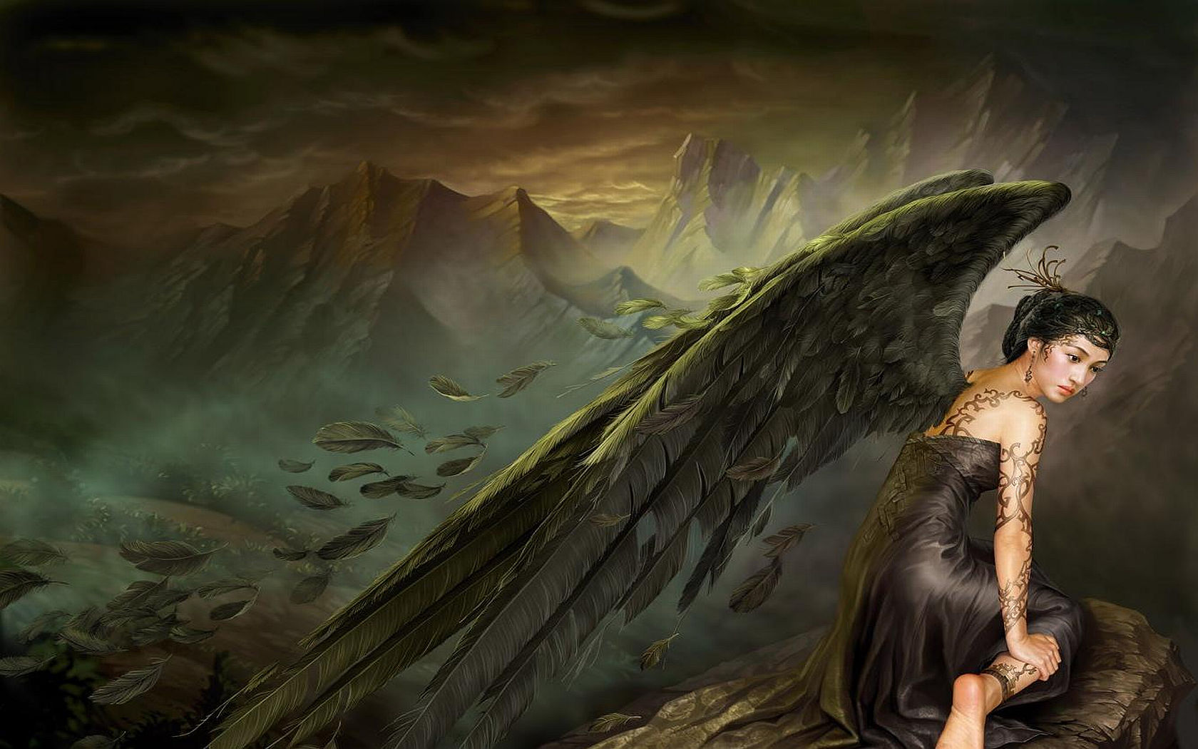 wings, fantasy, angel Smartphone Background