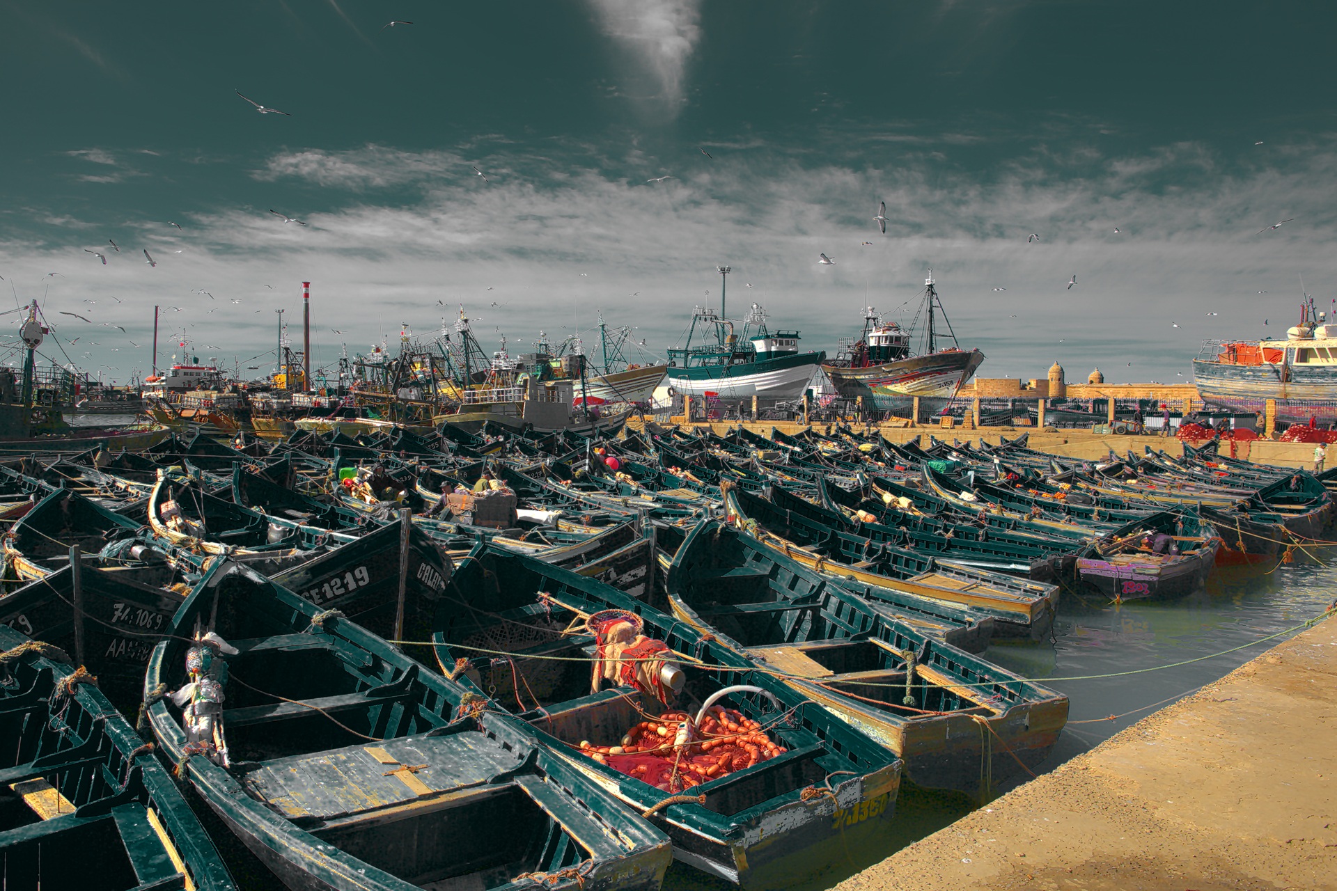 morocco, cities, boats, coast, essaouira, es suweira, port lock screen backgrounds