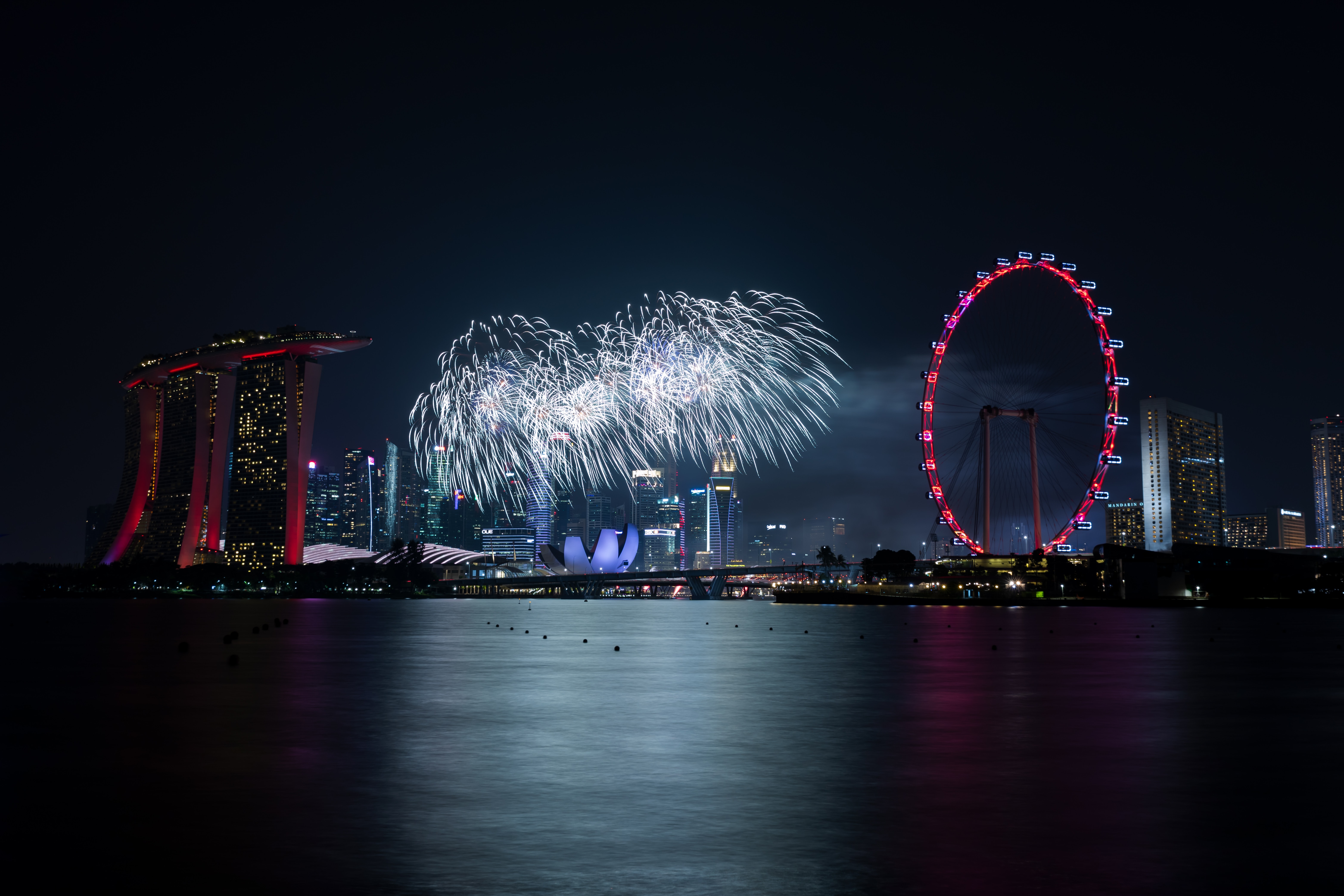 cities, night, city, holiday, fireworks, firework Full HD