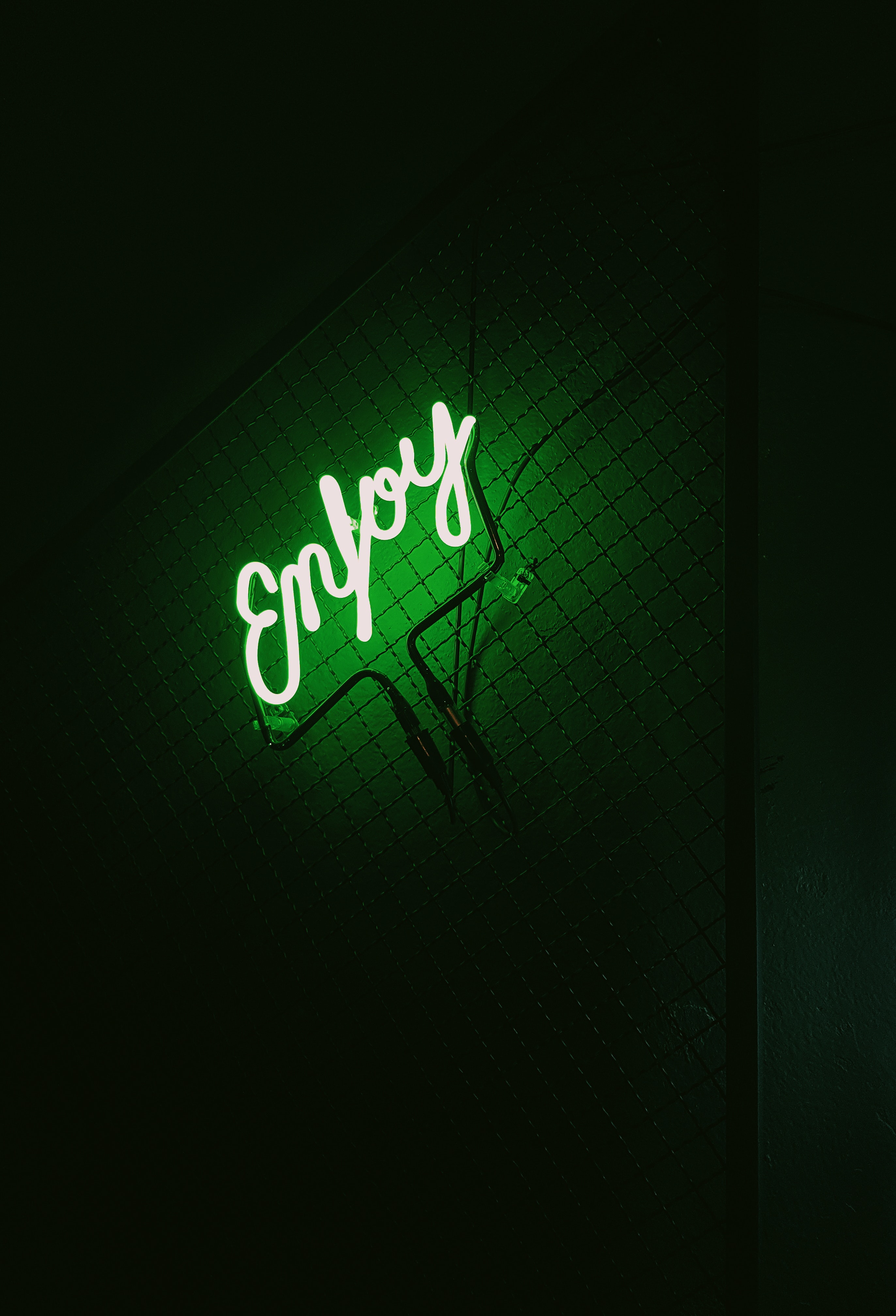 words, dark, neon, backlight, green, illumination, inscription High Definition image