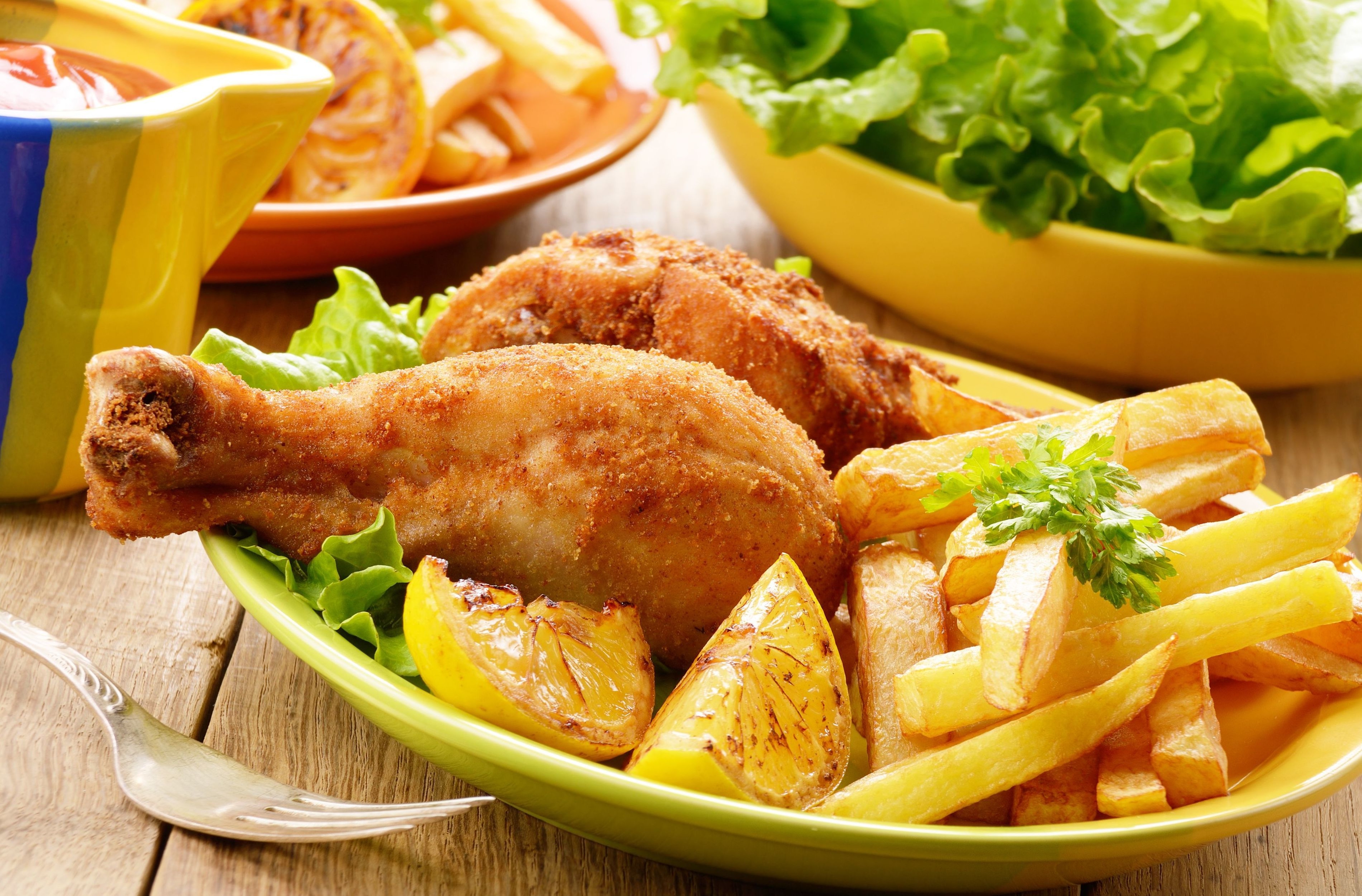 meal, chicken, food, french fries, lunch wallpapers for tablet