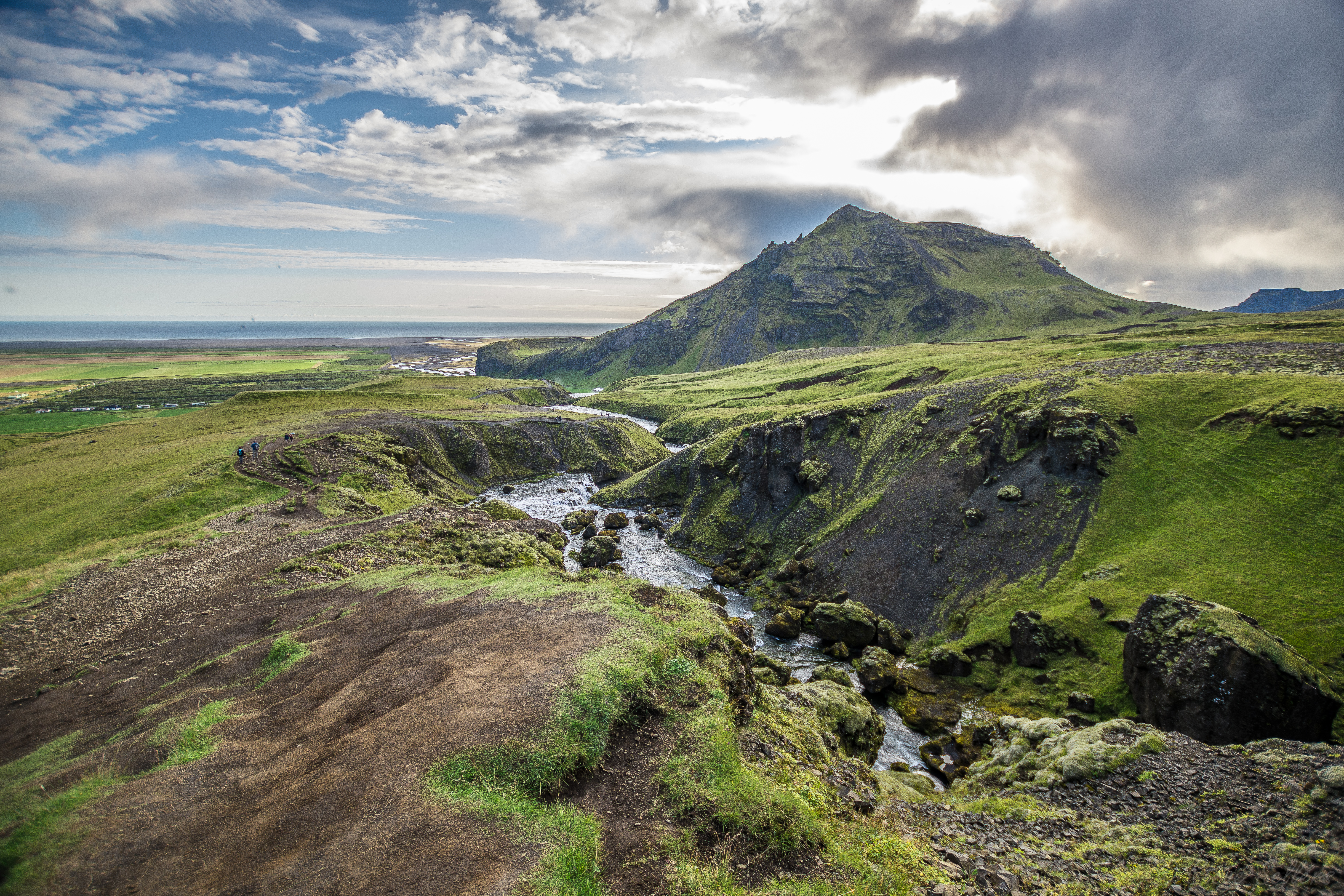 iceland, landscape, nature, rivers, valley