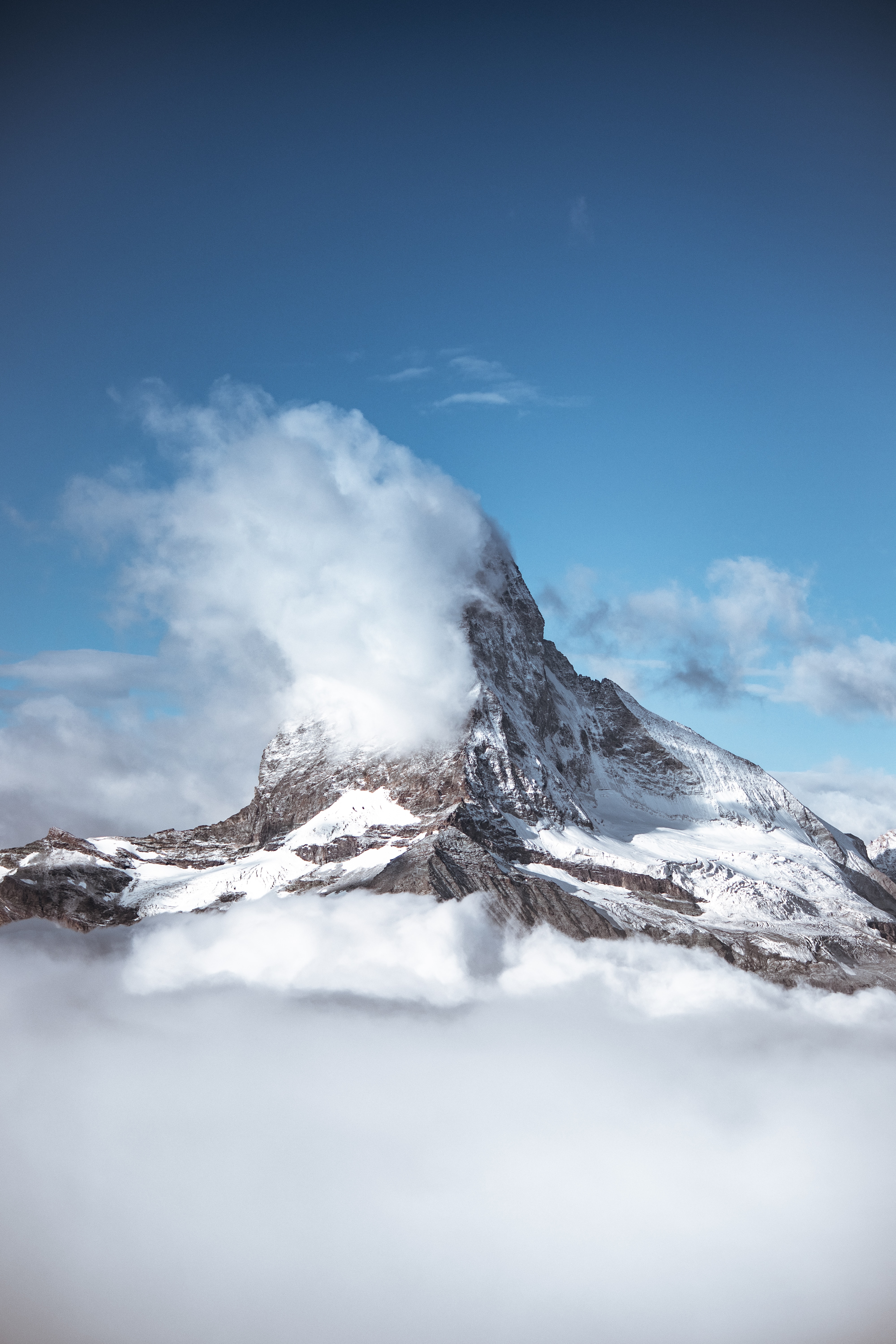 Full HD Wallpaper nature, clouds, snow, mountain, vertex, top