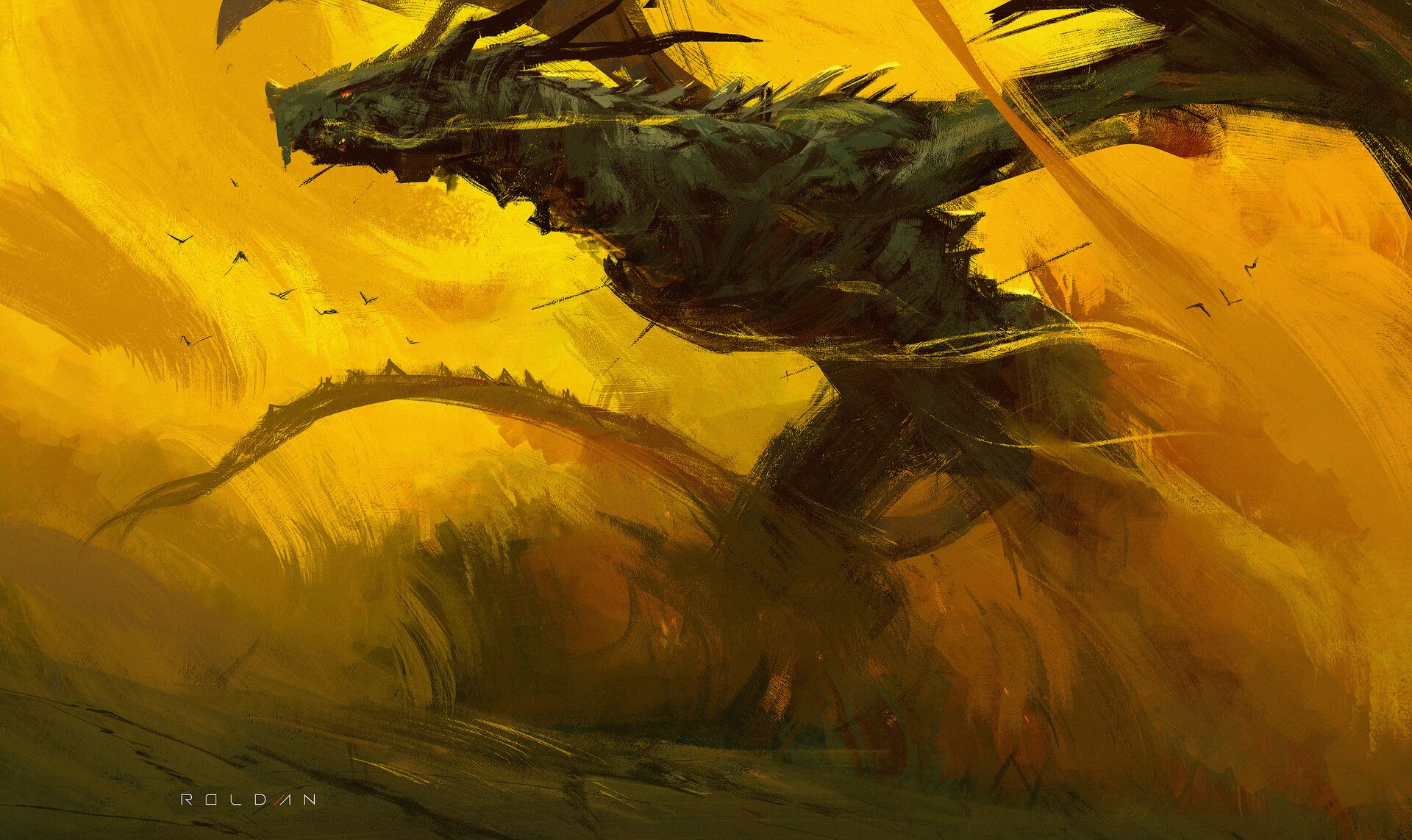 Чёрно жёлтый дракон