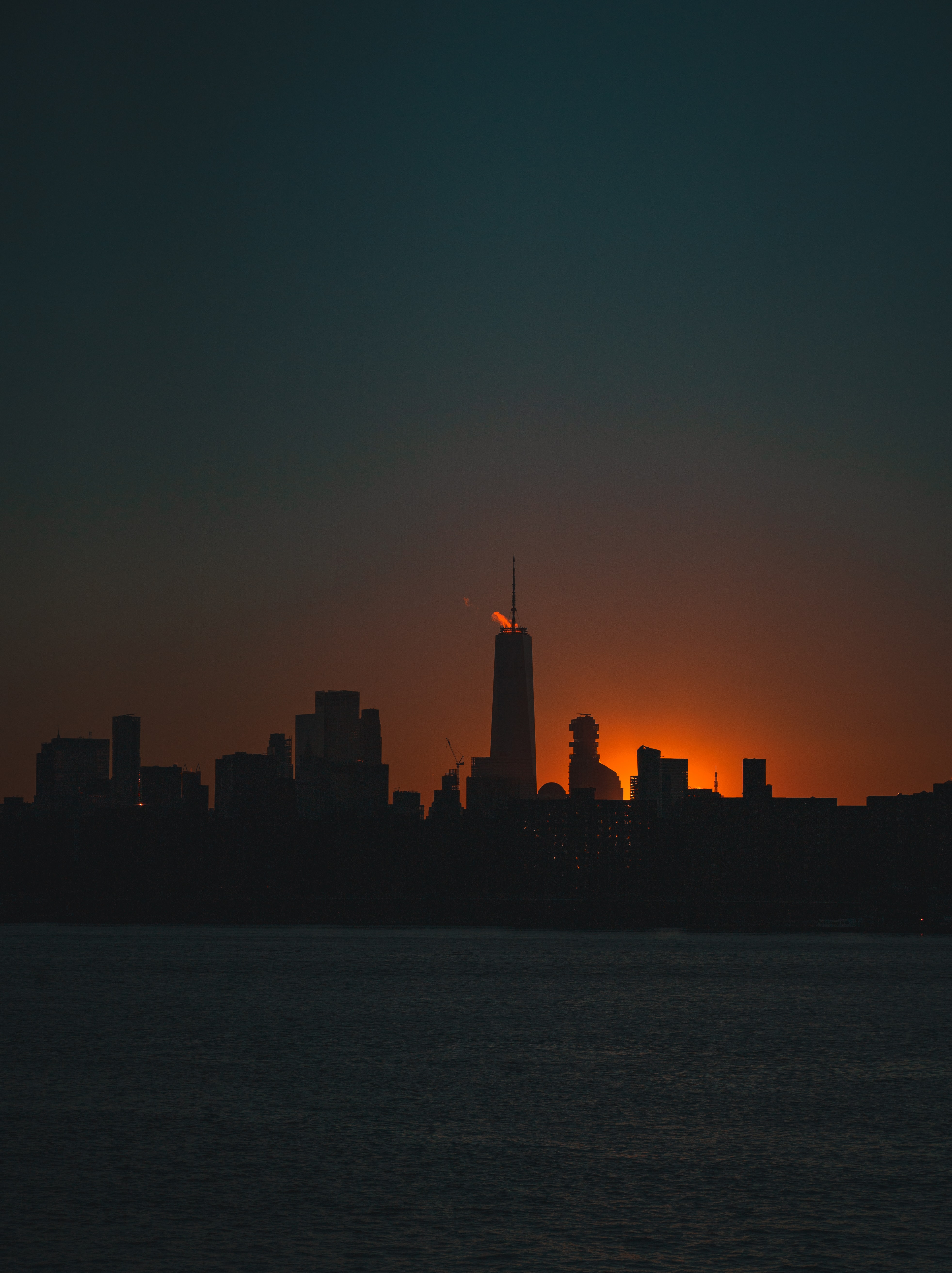 Download mobile wallpaper City, Building, Sunset, Silhouettes, Dark for free.