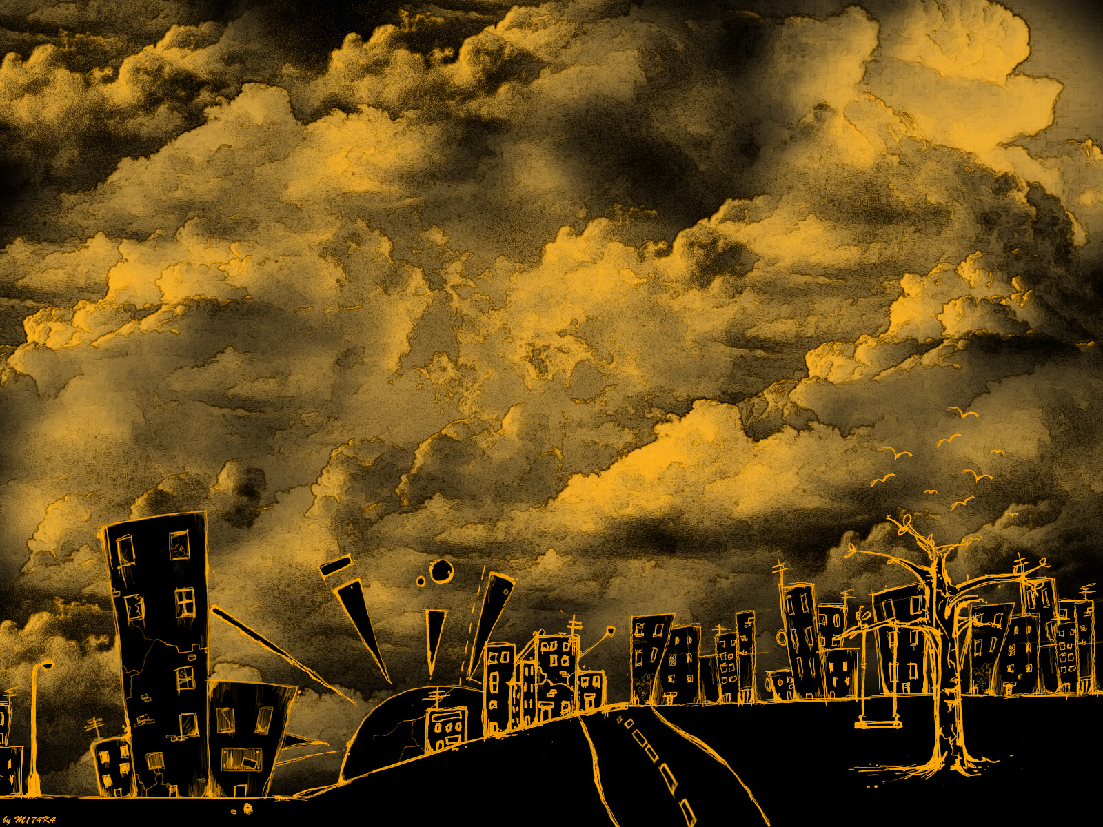 1920x1080 Background drawing, artistic, cloud