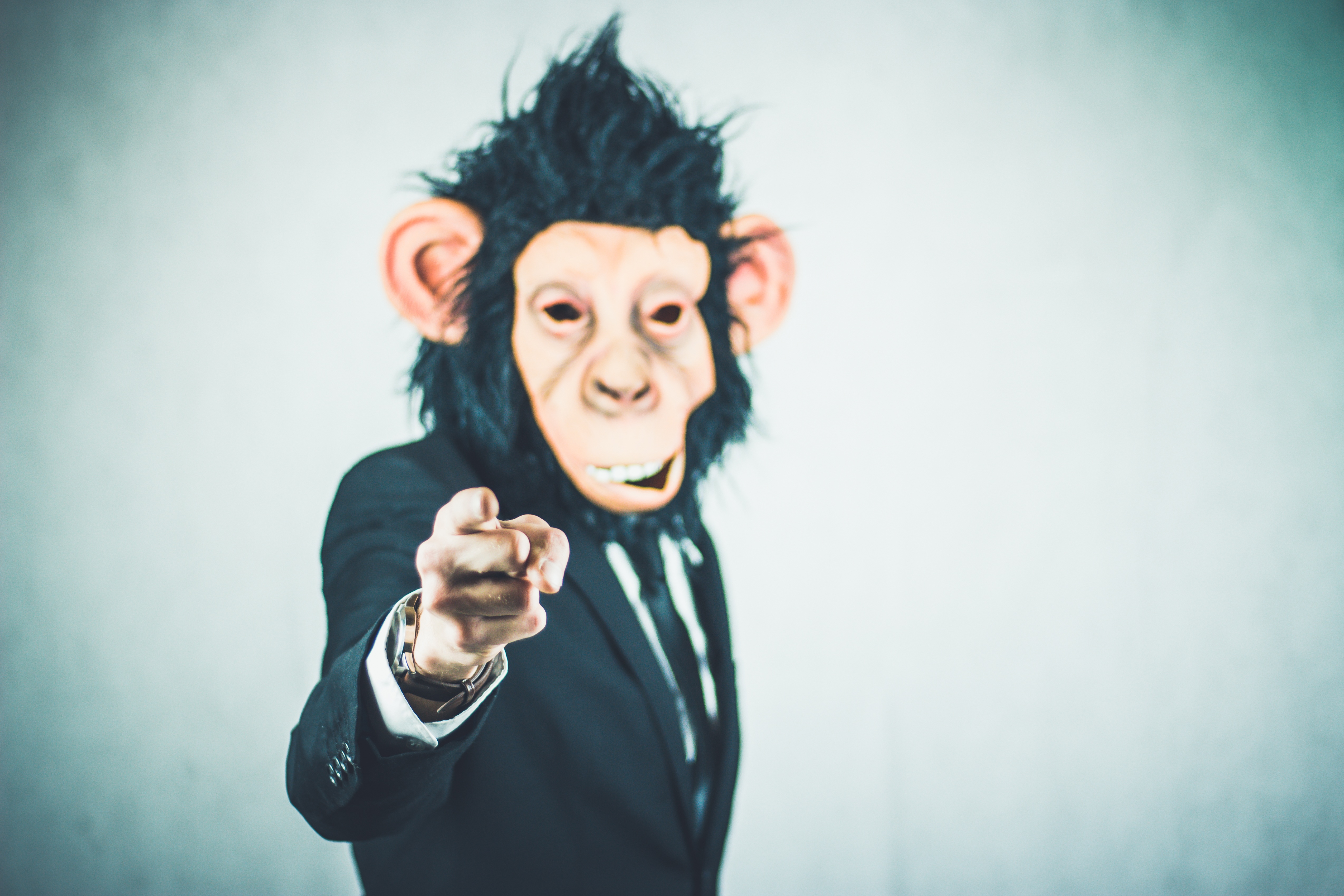 Download mobile wallpaper Miscellanea, Miscellaneous, Hand, Monkey, Mask for free.