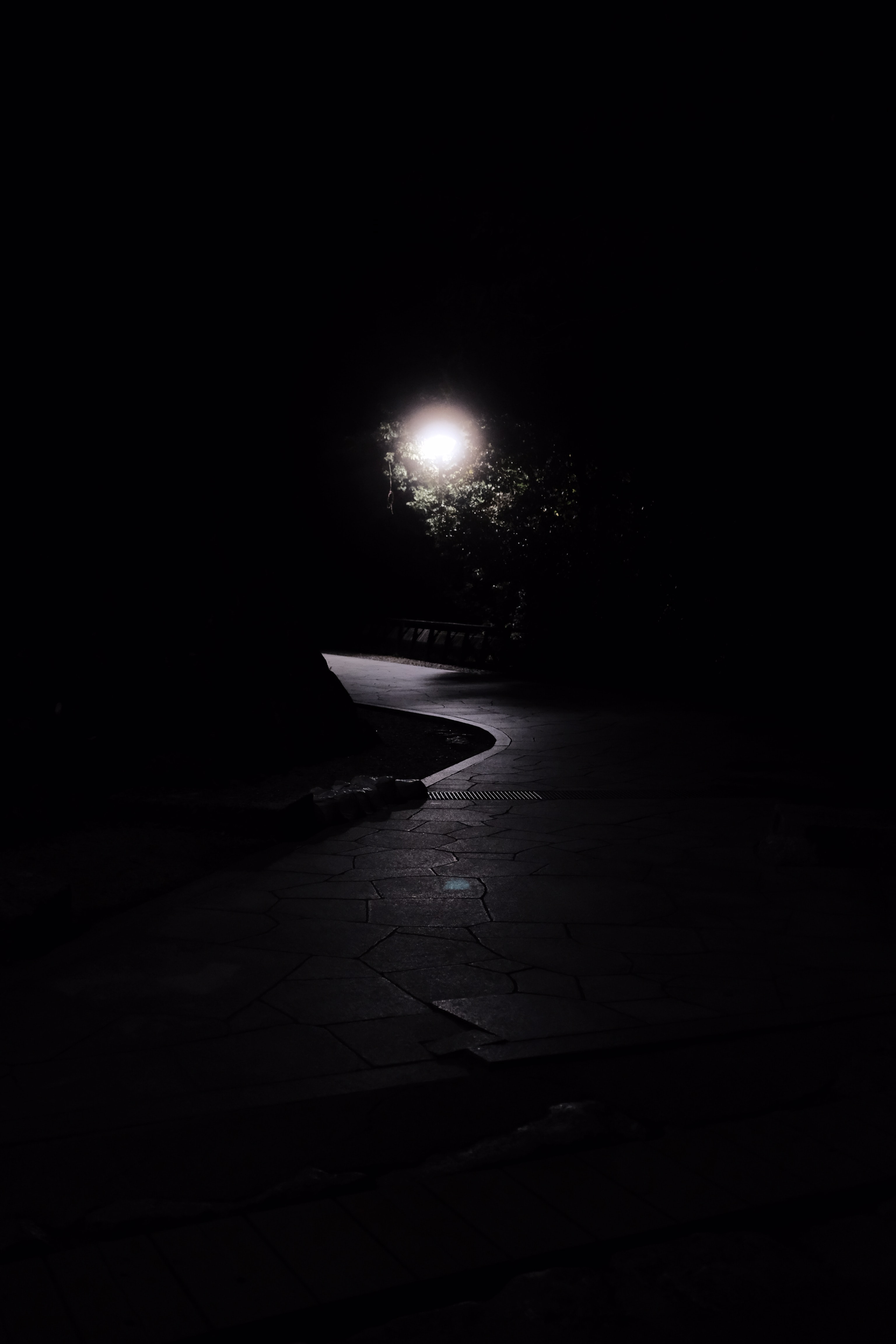 lantern, darkness, lamp, black, night, dark, track Free Stock Photo