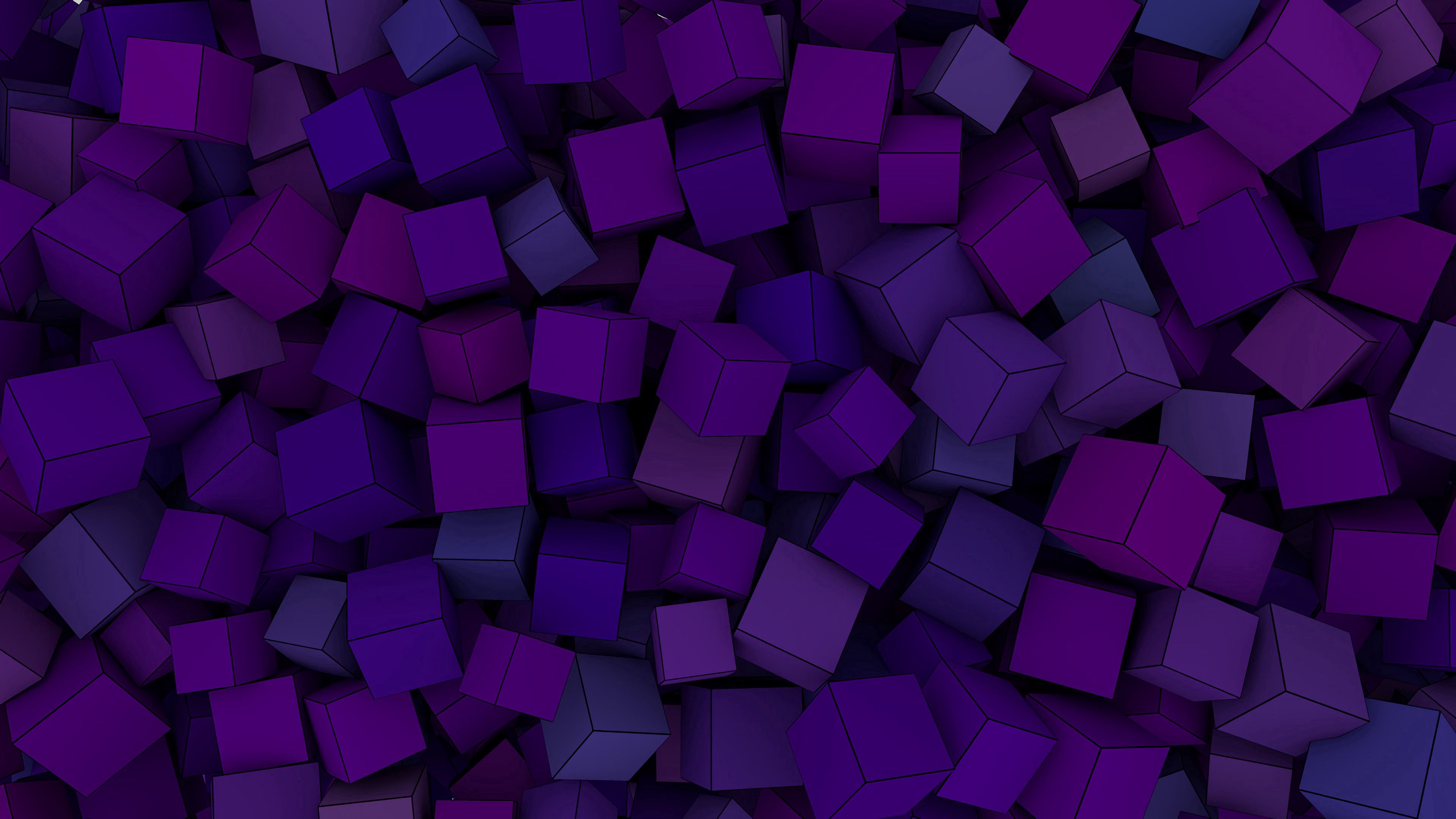 purple, cuba, 3d, violet, volume, form, forms