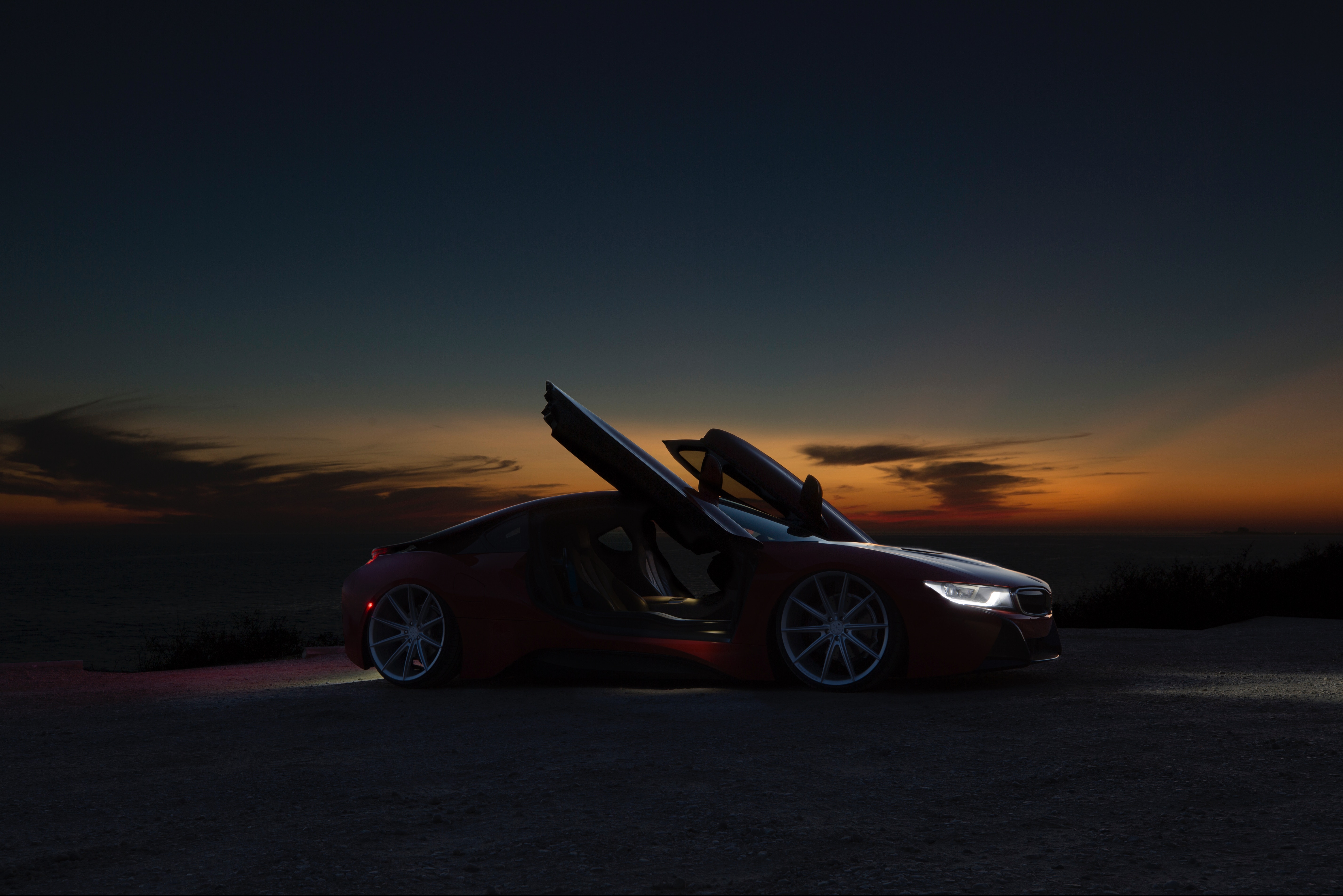 android cars, supercar, sports car, sports, sunset, night, car