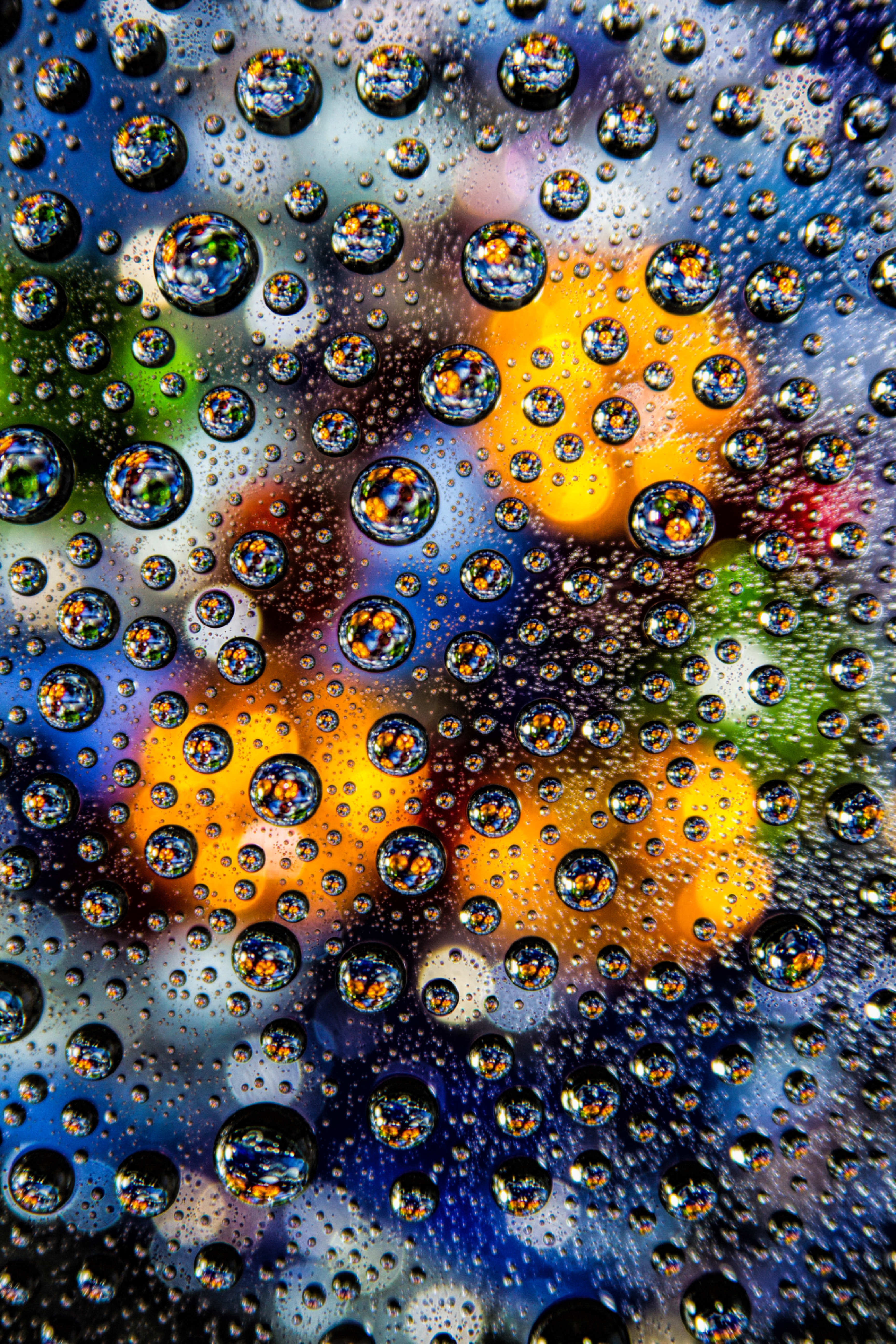 58288 Hintergrundbild herunterladen motley, bubbles, drops, makro, mehrfarbig, nahaufnahme - Bildschirmschoner und Bilder kostenlos