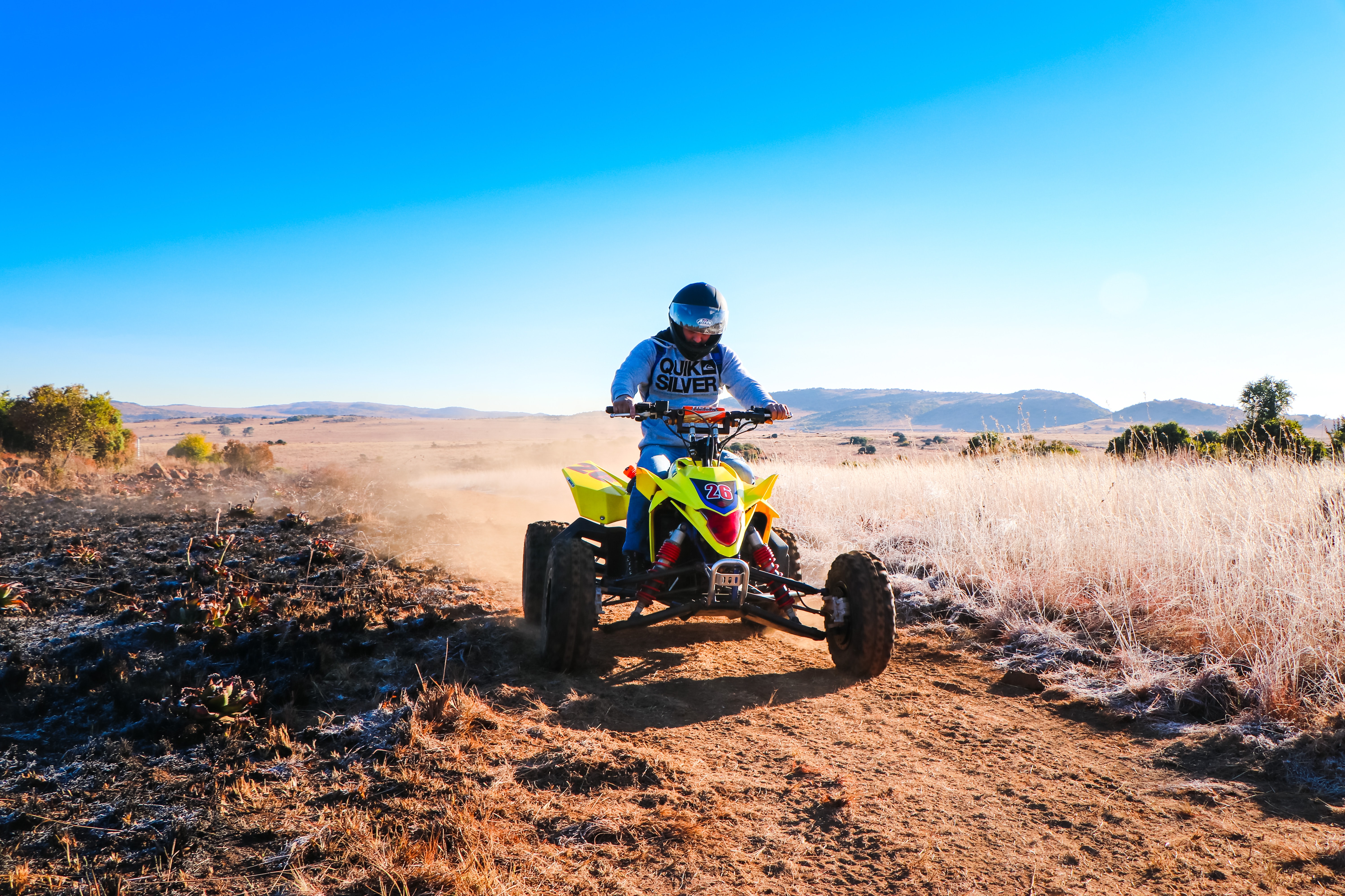Mobile wallpaper person, motorcycles, road, human, off road, impassability, extreme, atv, quad bike