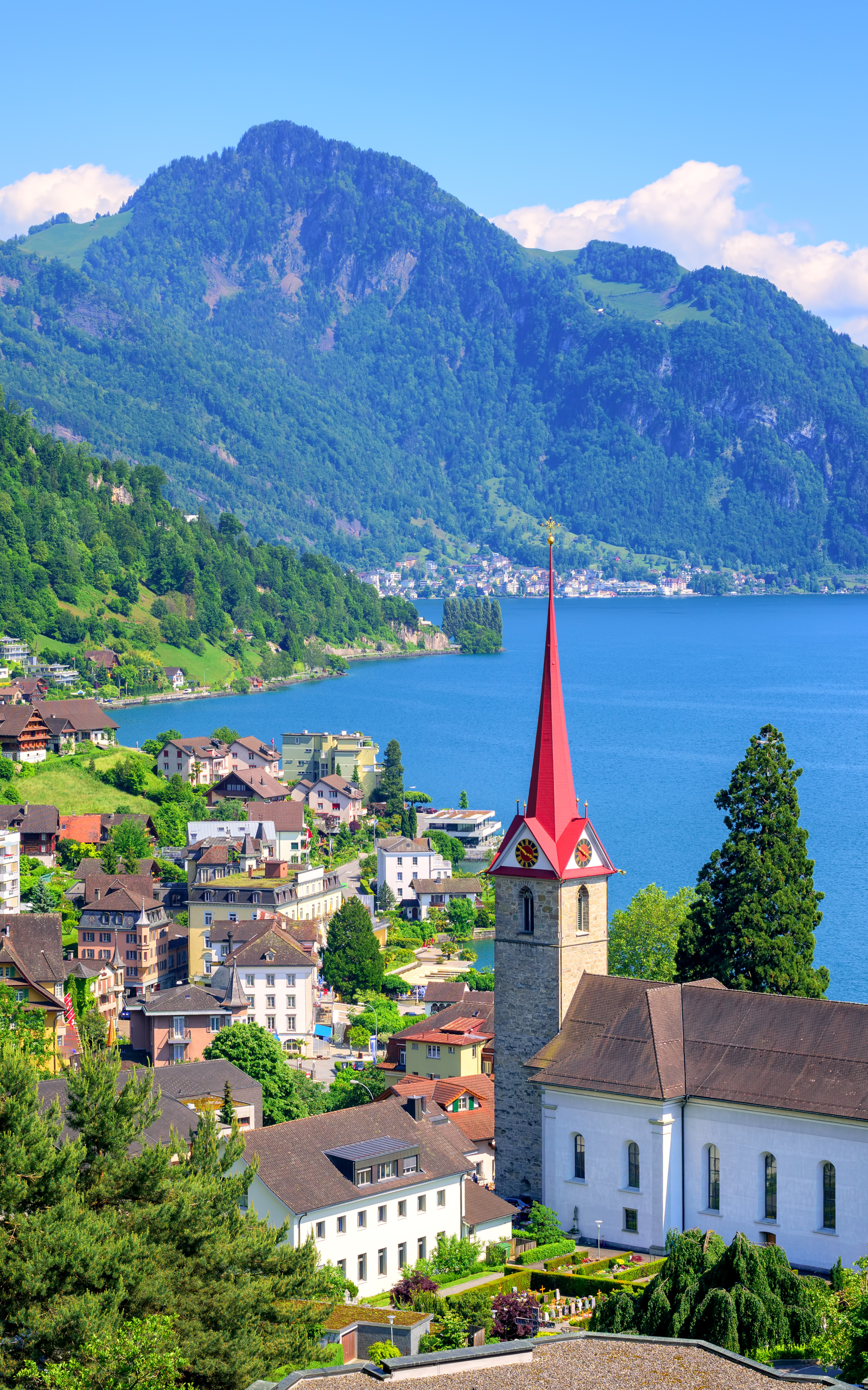 1173235 скачать обои швейцария, сделано человеком, люцерн, гора, город, городок, озеро, города - заставки и картинки бесплатно