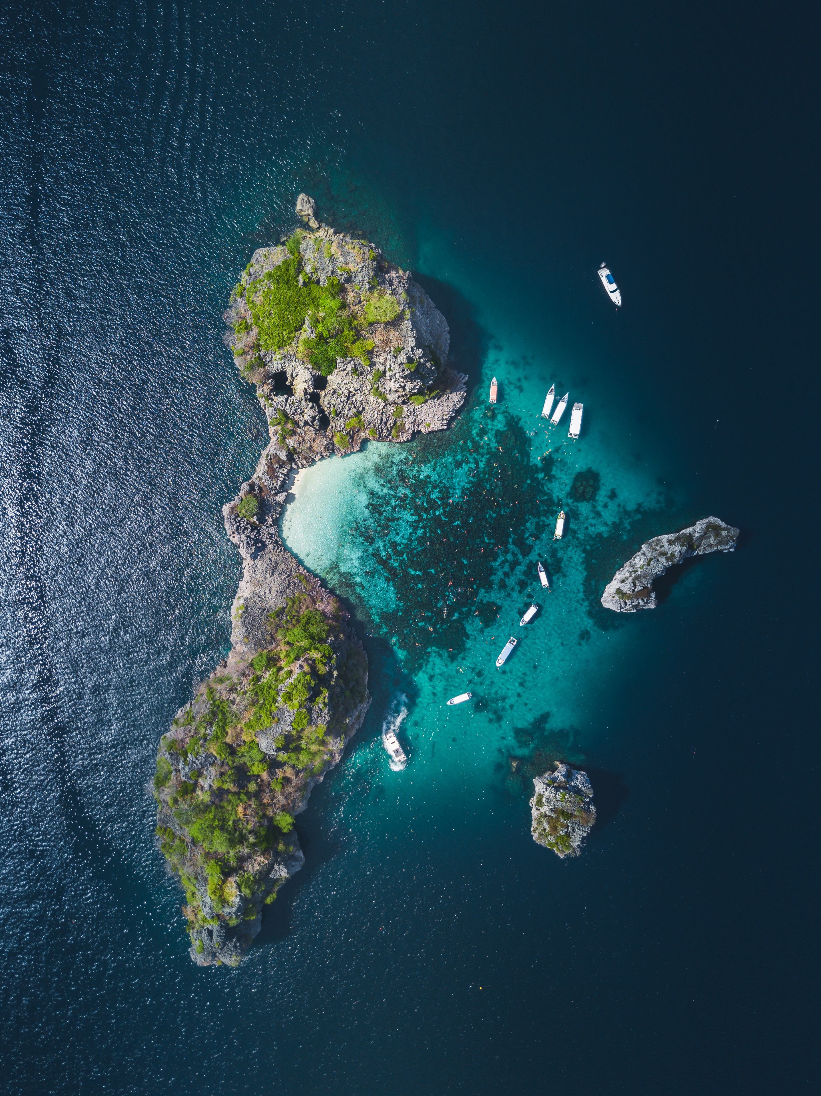 view from above, ocean, nature, water, boats, island images