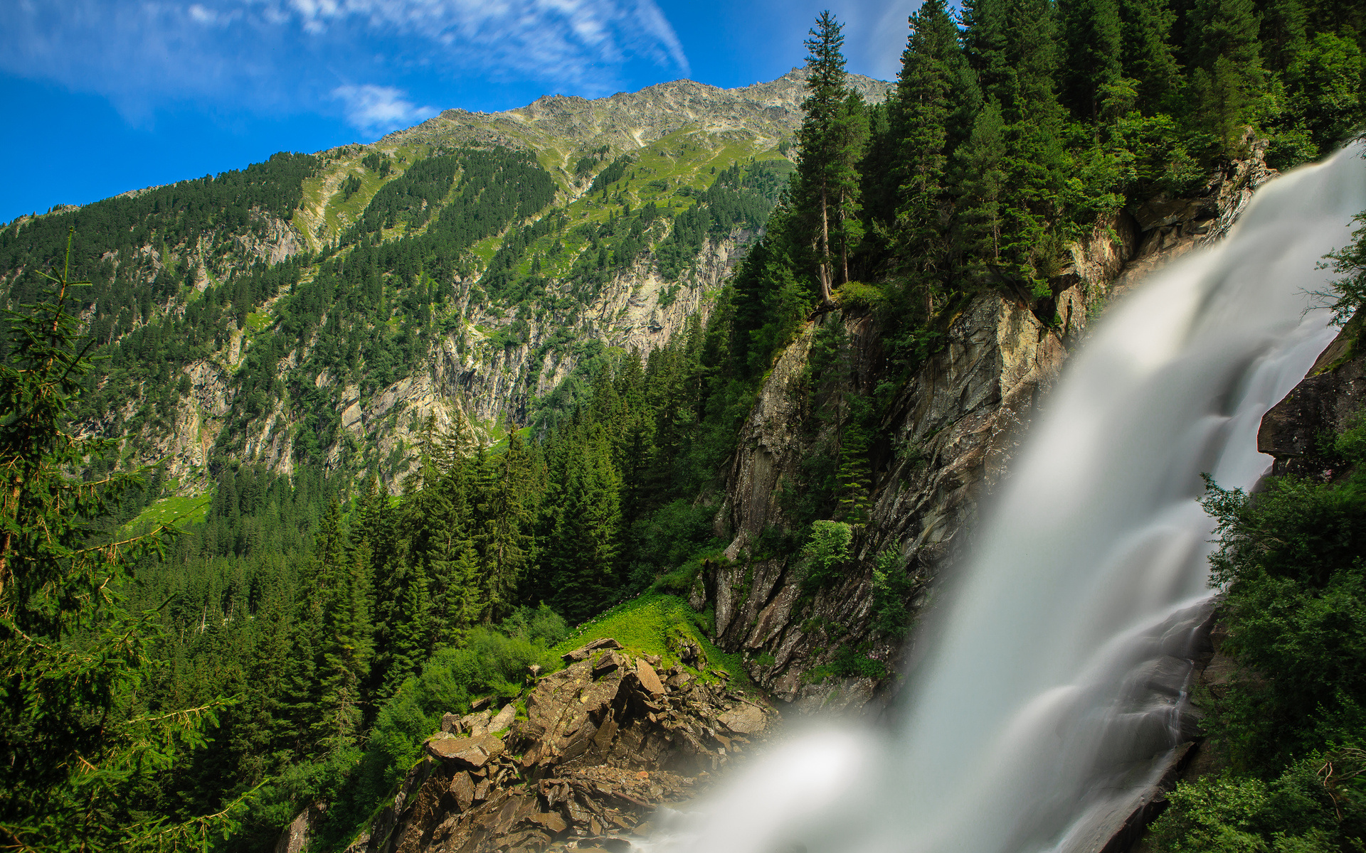 310557壁紙のダウンロード地球, 滝, オーストリア, 森, クリムルの滝, 風景, 山-スクリーンセーバーと写真を無料で