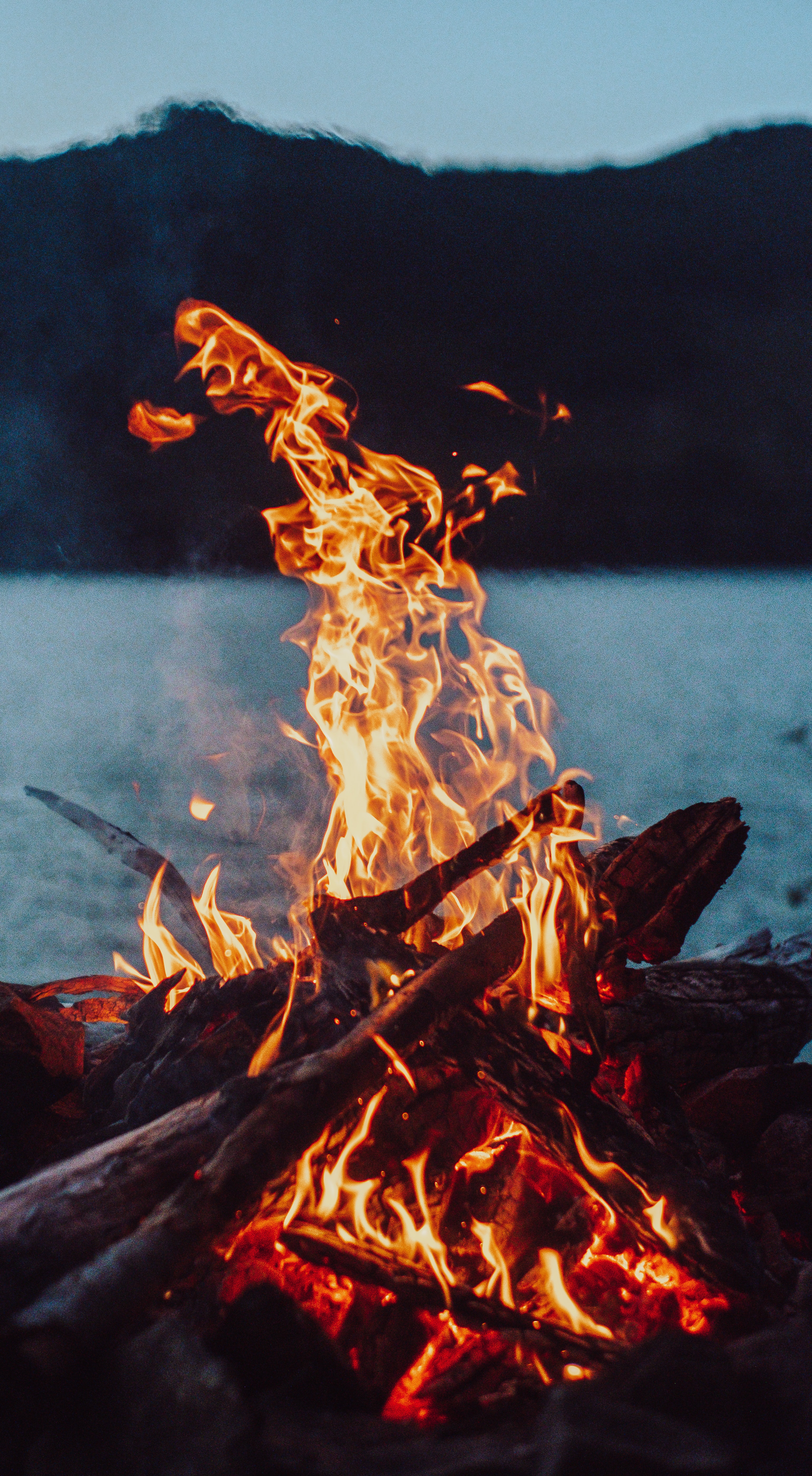 fire, burn, firewood, bonfire, flame, nature, to burn cell phone wallpapers