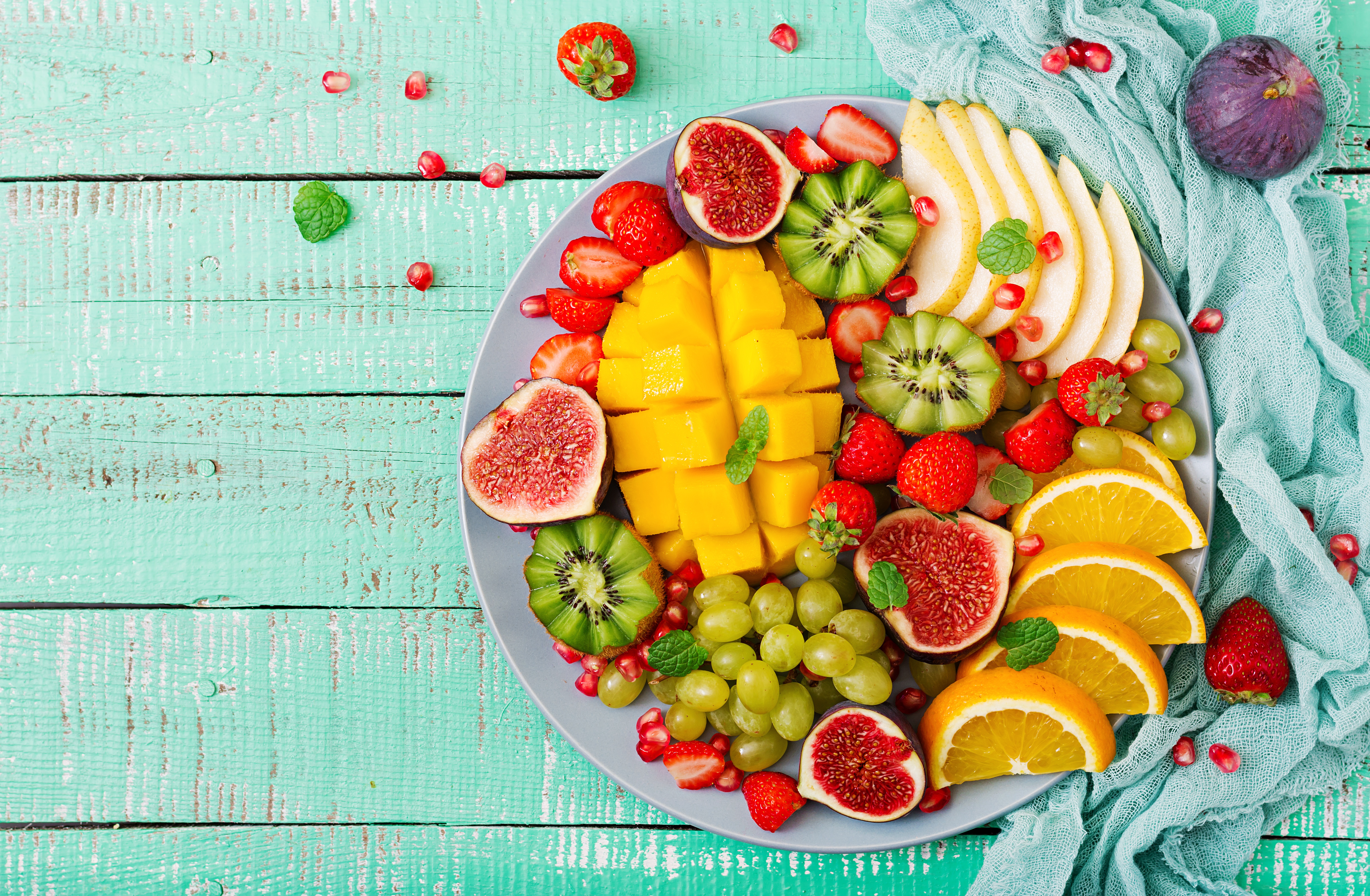 food, fruit, fig, grapes, kiwi, still life, strawberry, fruits HD wallpaper