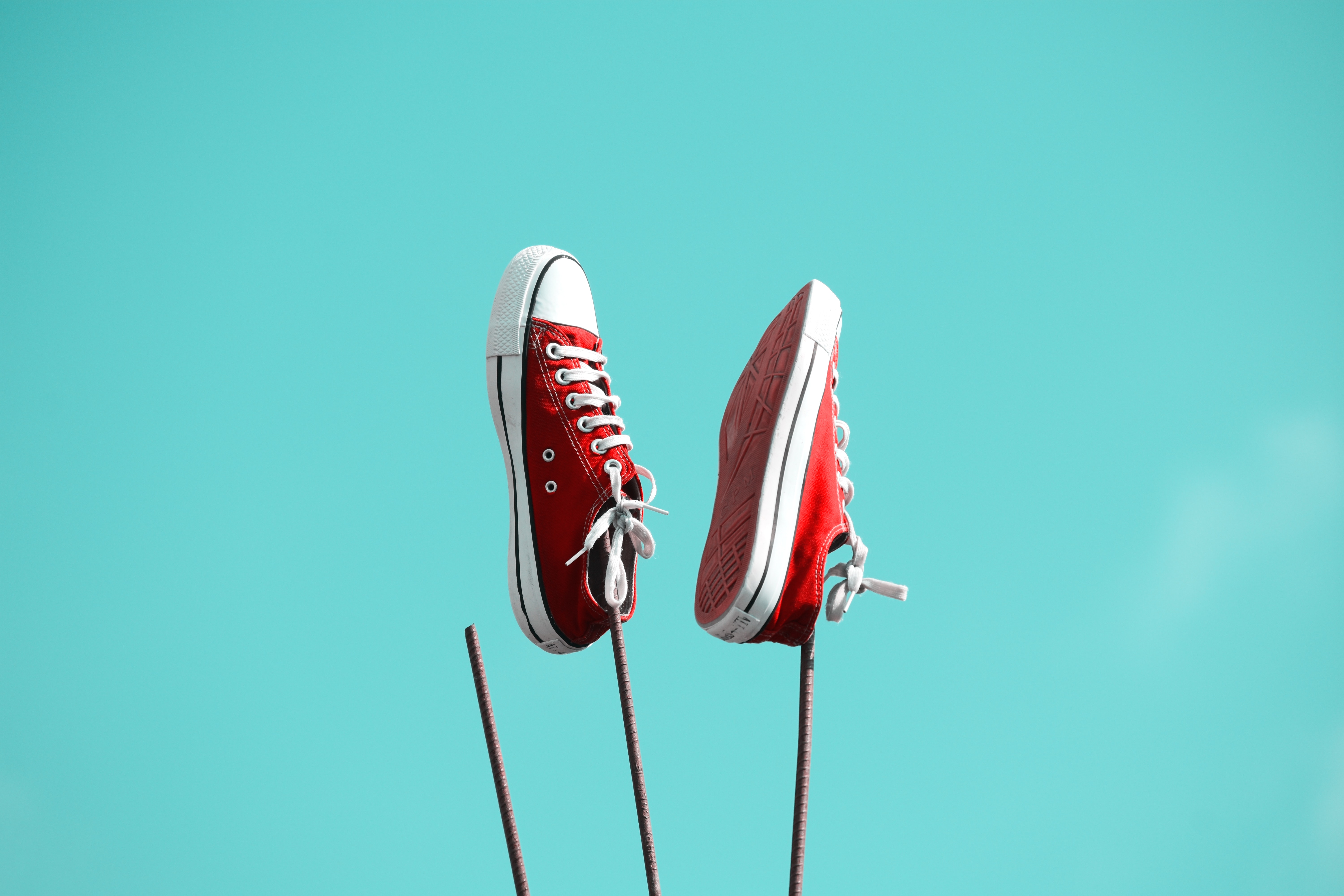 minimalism, shoes, red, sneakers, footwear HD wallpaper